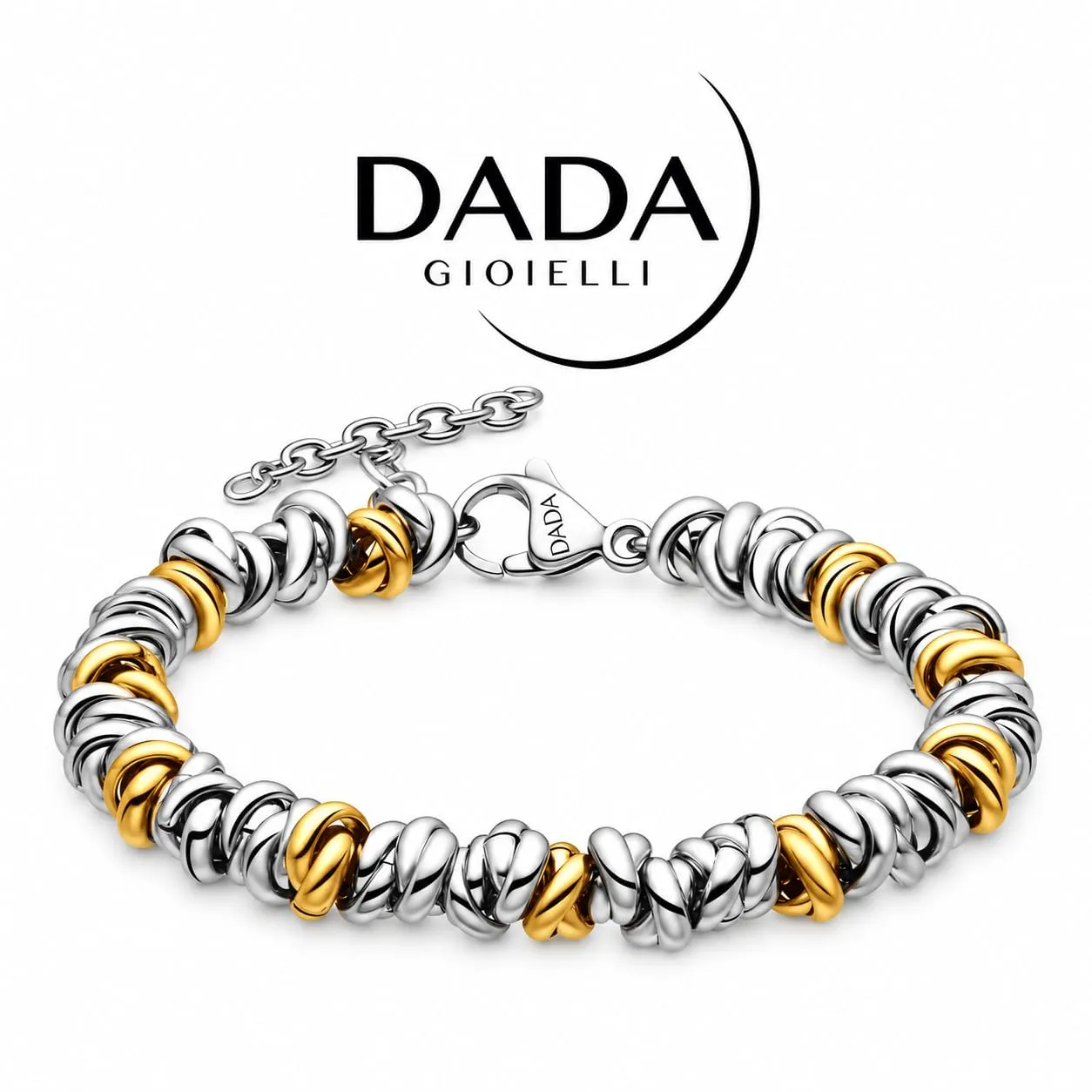Dada Gioielli Bracciale Donna Nodini Intrecciati Acciaio Oro - immagine 6