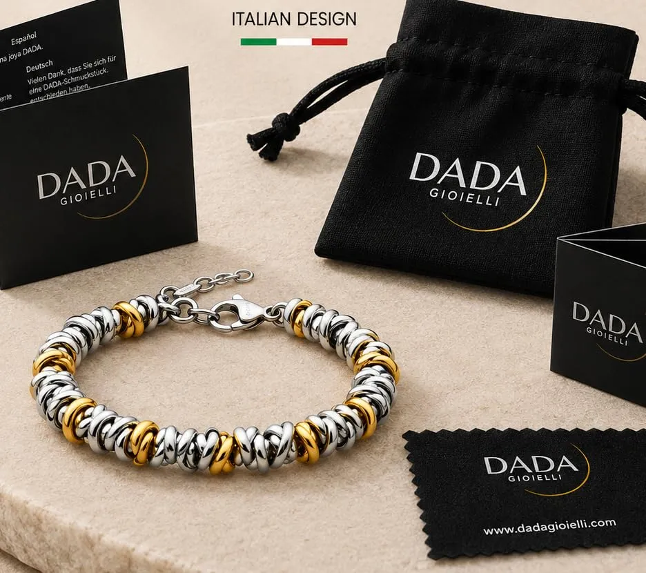 Dada Gioielli Bracciale Donna Nodini Intrecciati Acciaio Oro - immagine 7