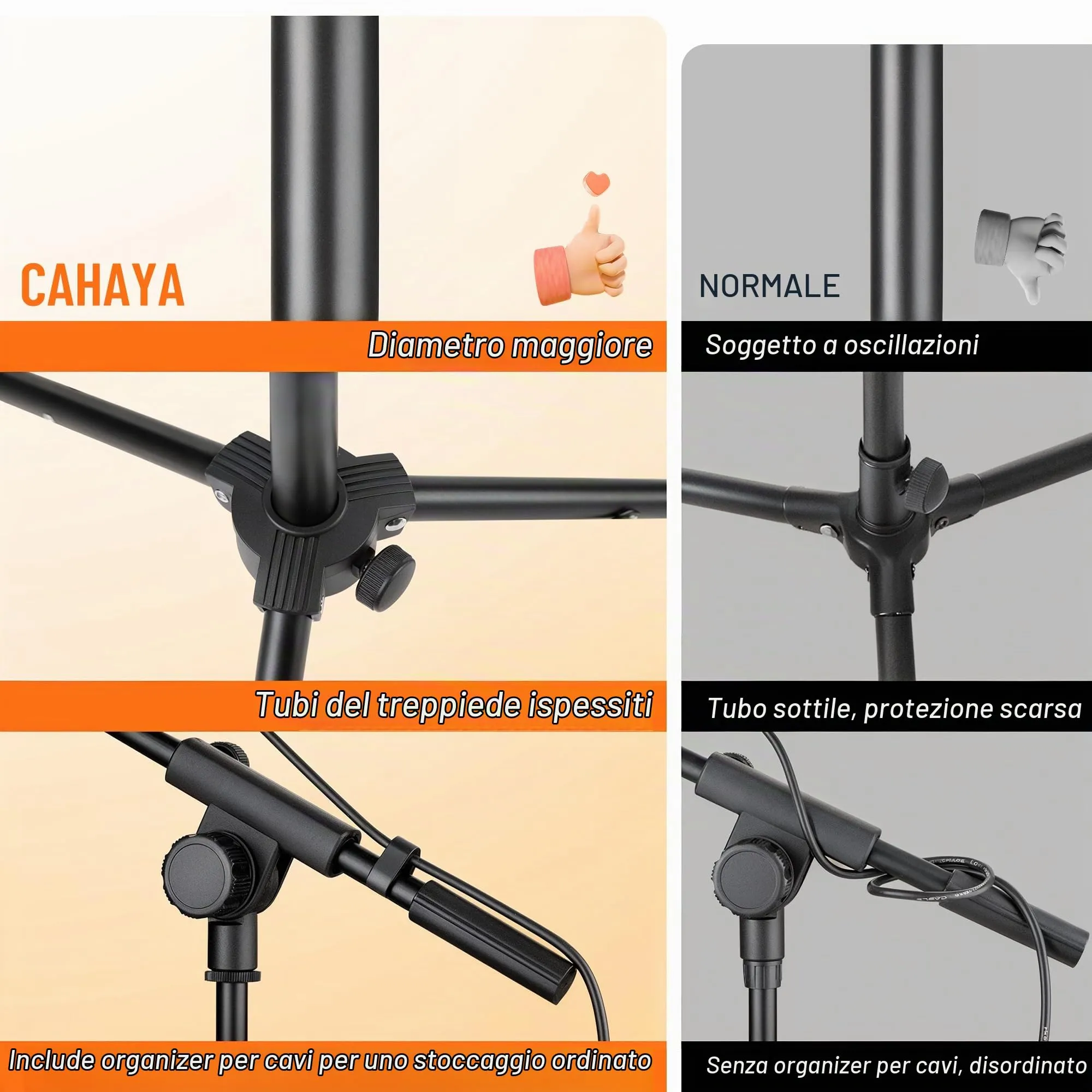 CAHAYA Asta Microfono 2-in-1 con Braccio a Giraffa Regolabile - immagine 6