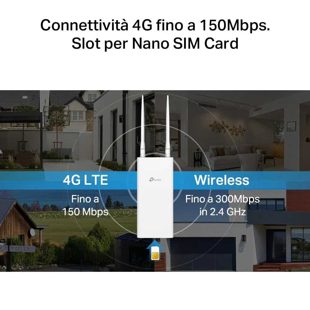 TP-Link TL-MR110-Outdoor 4G LTE Router Cat4 300Mbps IP65 PoE - immagine 5