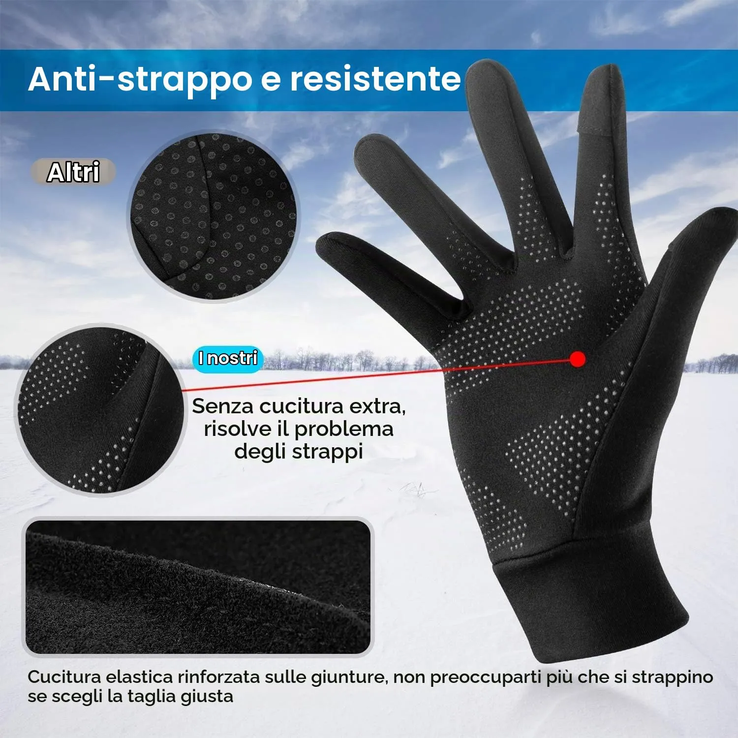 Unigear Guanti Termici Invernali Touchscreen per Uomo e Donna, Nero, XL - immagine 4