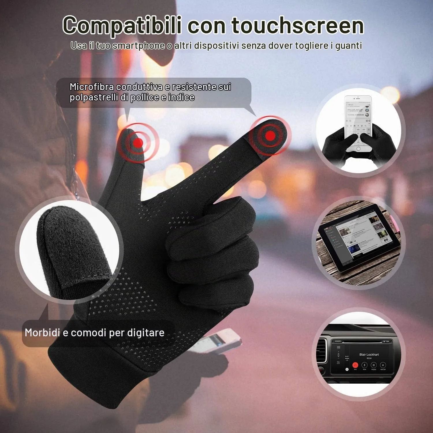 Unigear Guanti Termici Invernali Touchscreen per Uomo e Donna, Nero, XL - immagine 5