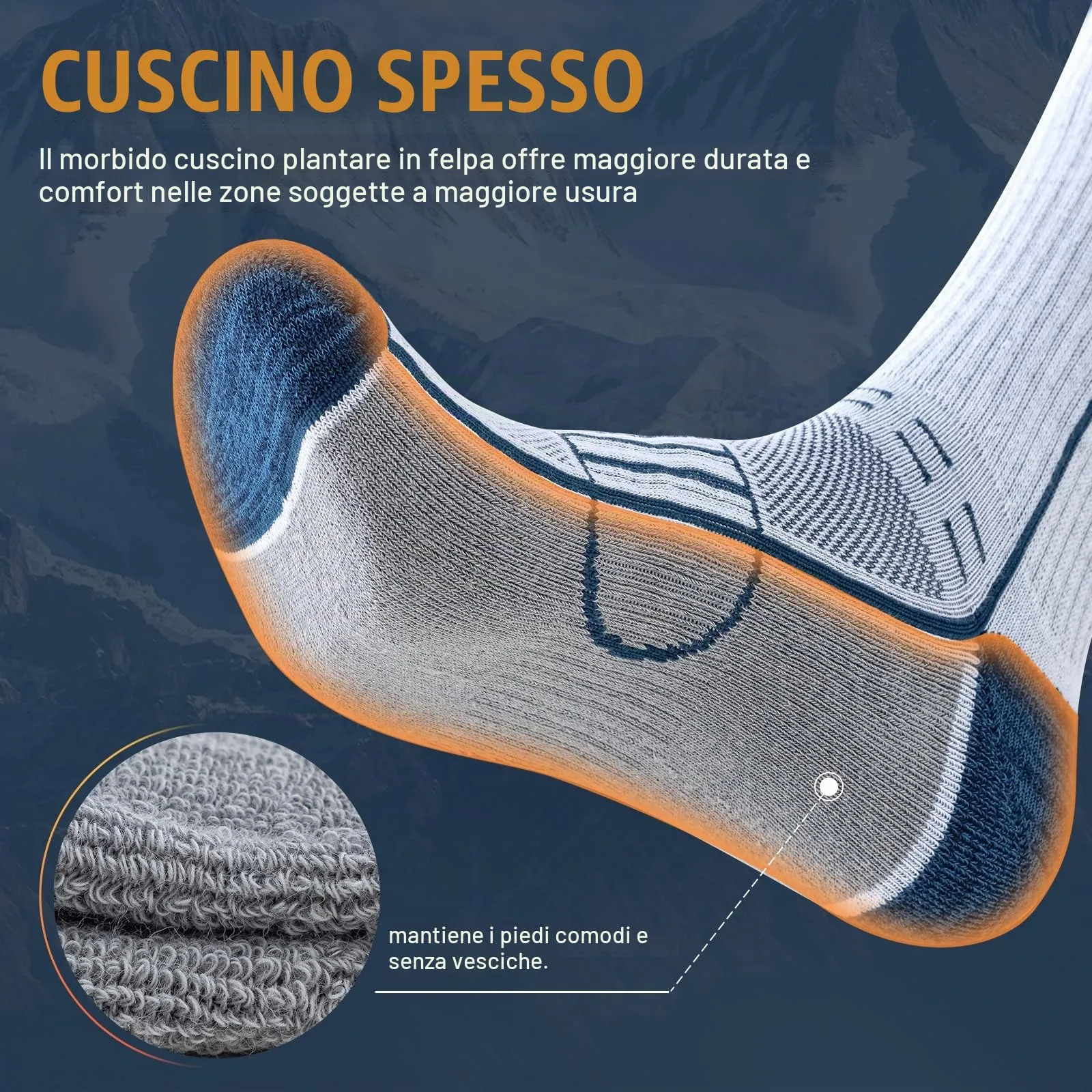Cirorld Calzini Sportivi in Cotone Anti-Vescica per Trekking, Running e Lavoro, 6 Paia - immagine 5
