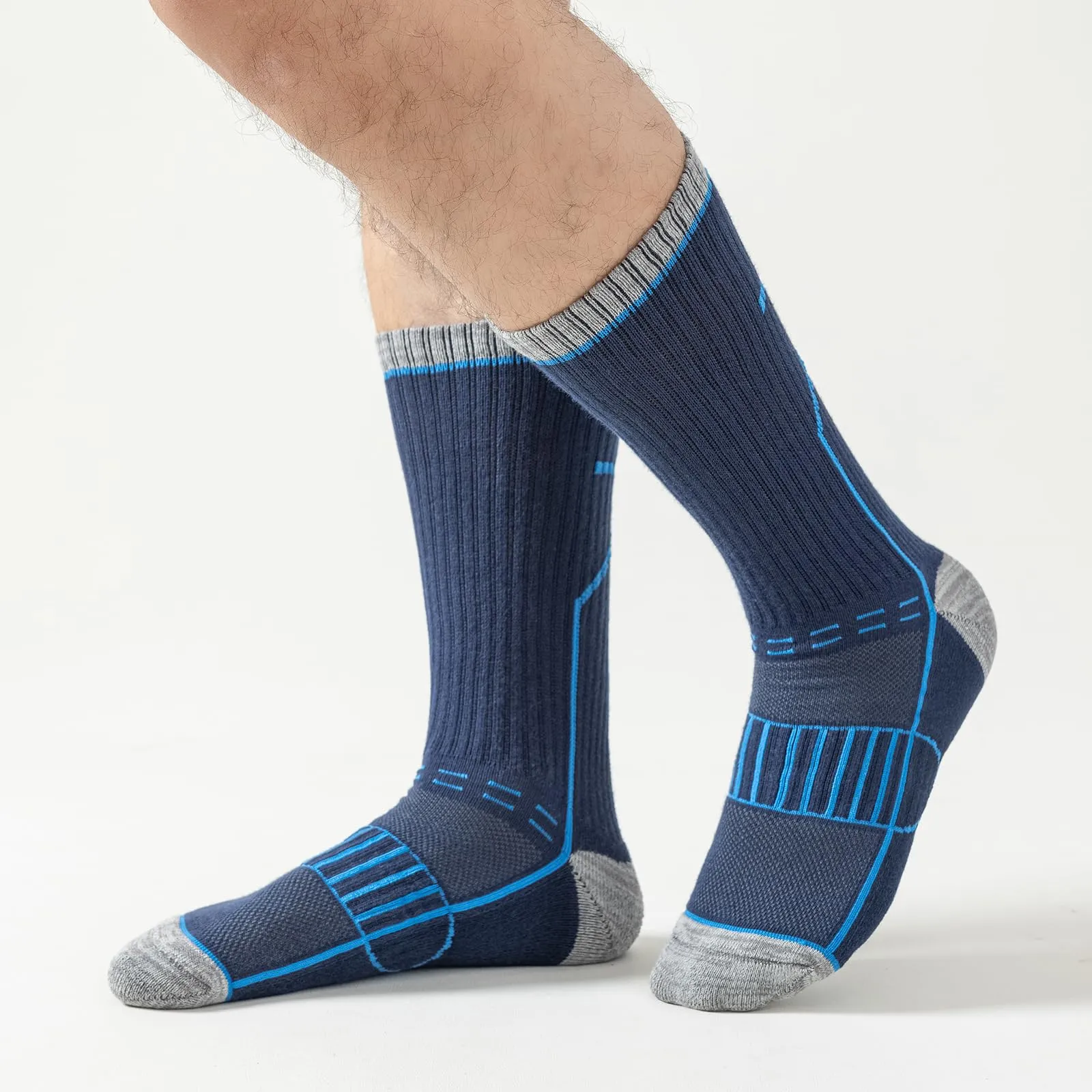 Cirorld Calzini Sportivi in Cotone, Trekking e Running Anti-Vescica, Unisex, 6 Paia, 43-46 - immagine 2