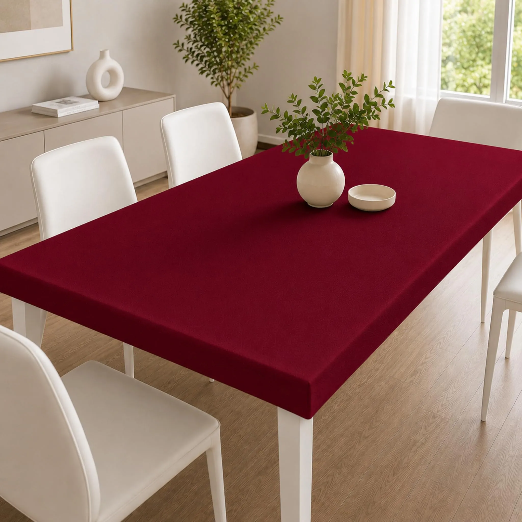 Buccia di Mela Copritavolo Elasticizzato Bordeaux 12 Posti - immagine 1