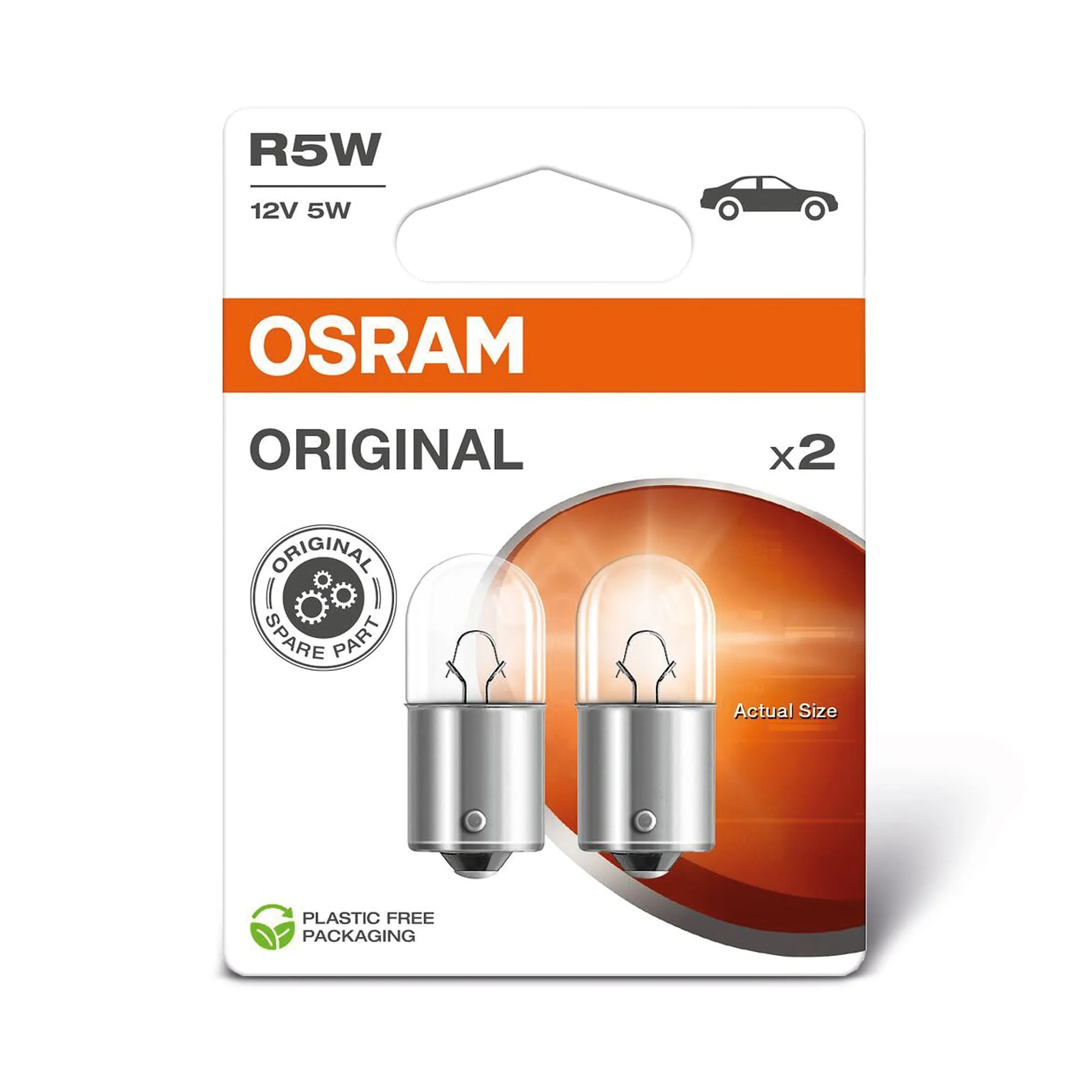 Osram Original Line R5W Signal Lamp, Metal Base, 2 Pack - immagine 1