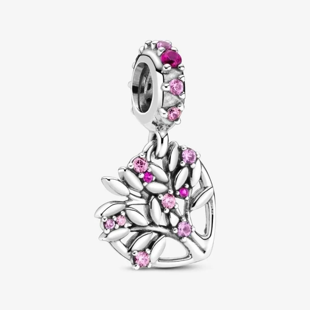 Pandora Icons Pendente Albero Genealogico in Argento Sterling con Zirconia Cubica Rosa, Zaffiro Rosa Sintetico e Rubino Sintetico - immagine 2