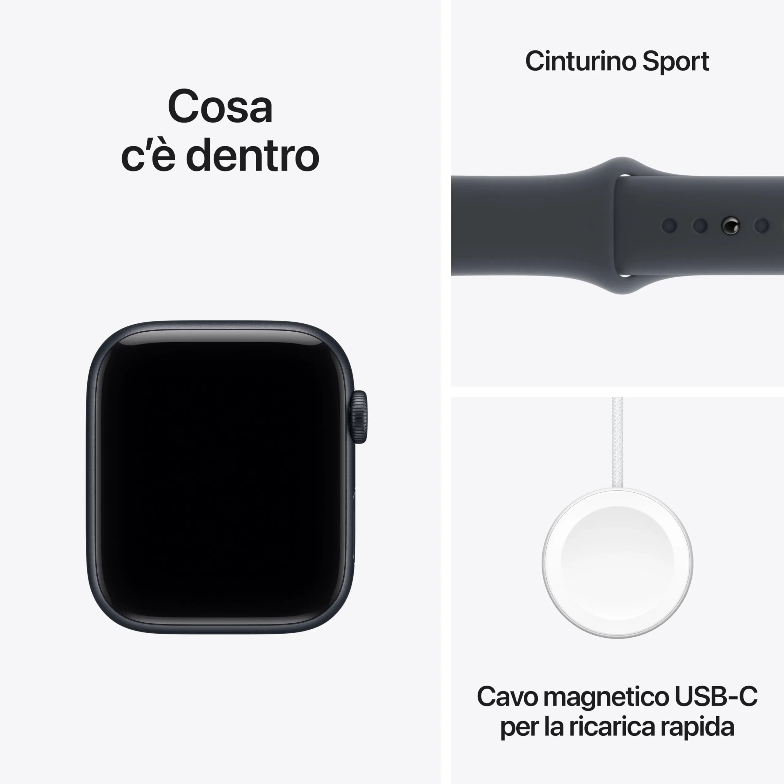 Apple Watch SE 3 GPS, Cassa 44 mm, Alluminio Mezzanotte, Cinturino Sport Mezzanotte M/L - immagine 6