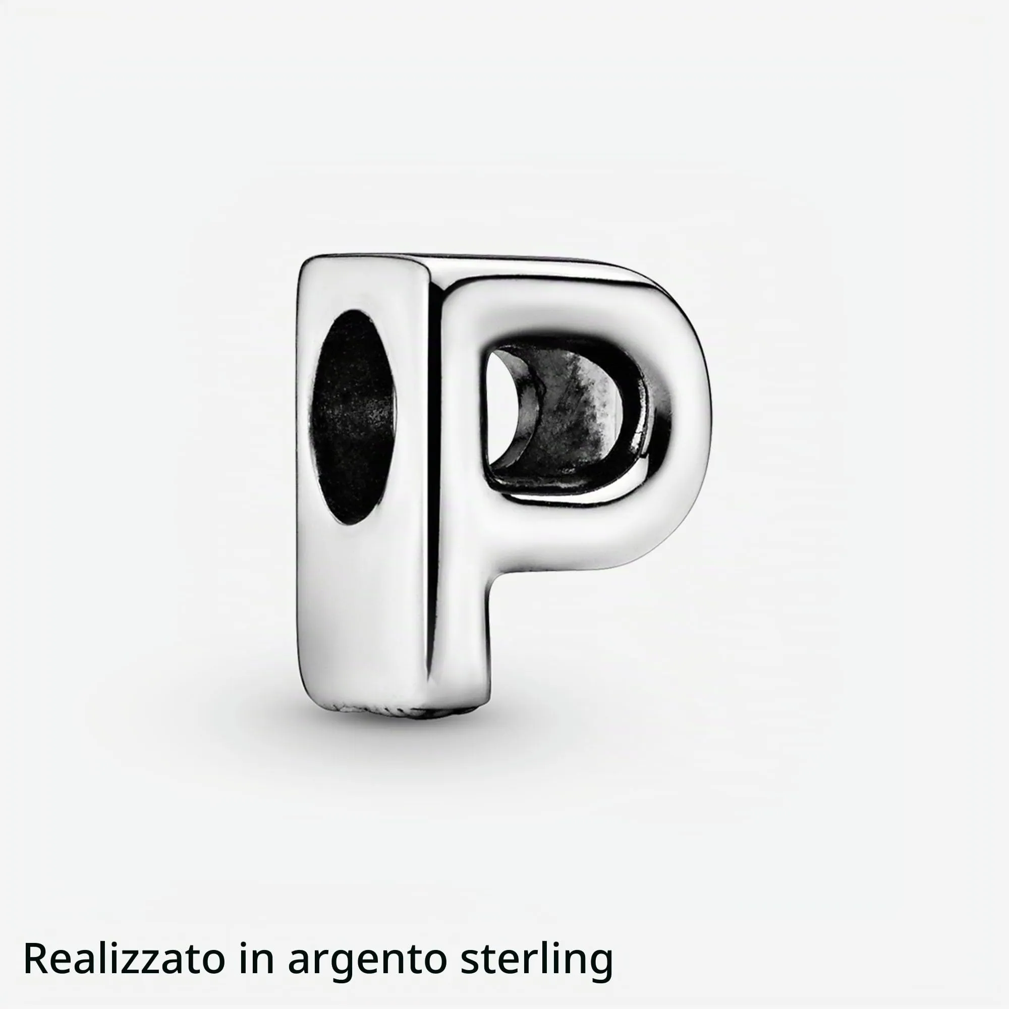Pandora Moments Lettera P Charm Alfabeto Reversibile in Argento Sterling - immagine 5
