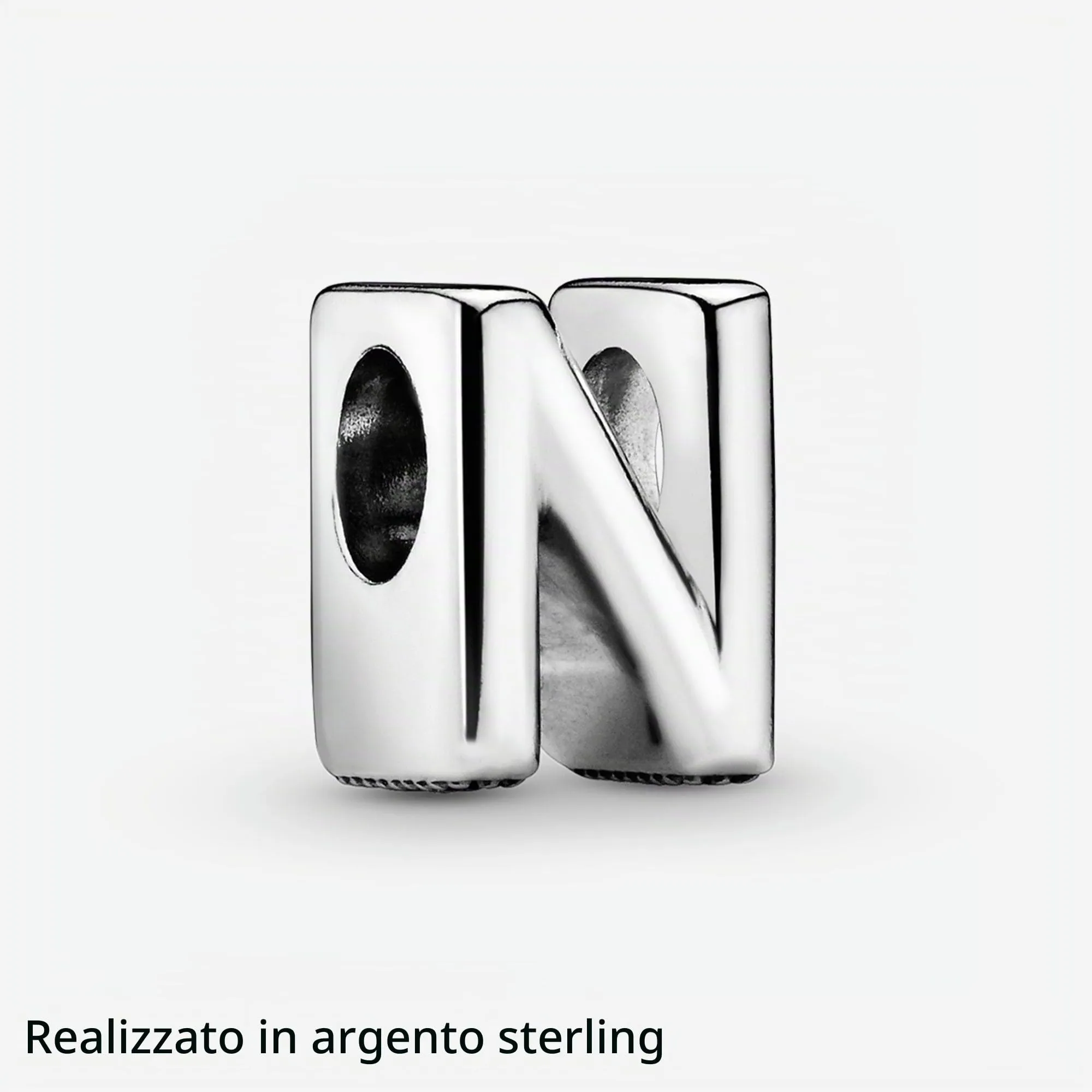 Pandora Moments Lettera N Charm Alfabeto Reversibile in Argento Sterling - immagine 4