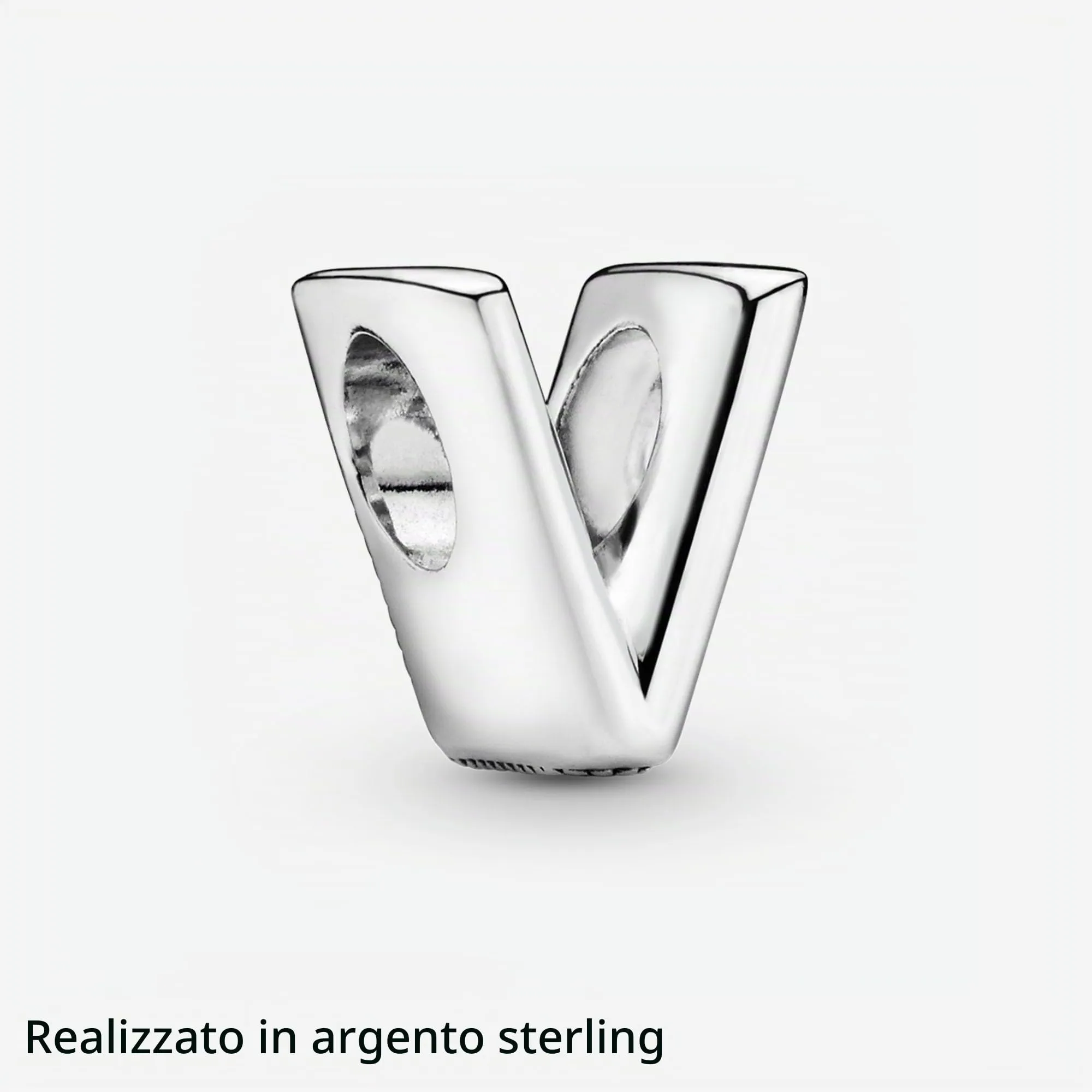 Pandora Moments Lettera V - Charm Alfabeto Reversibile in Argento Sterling - immagine 4