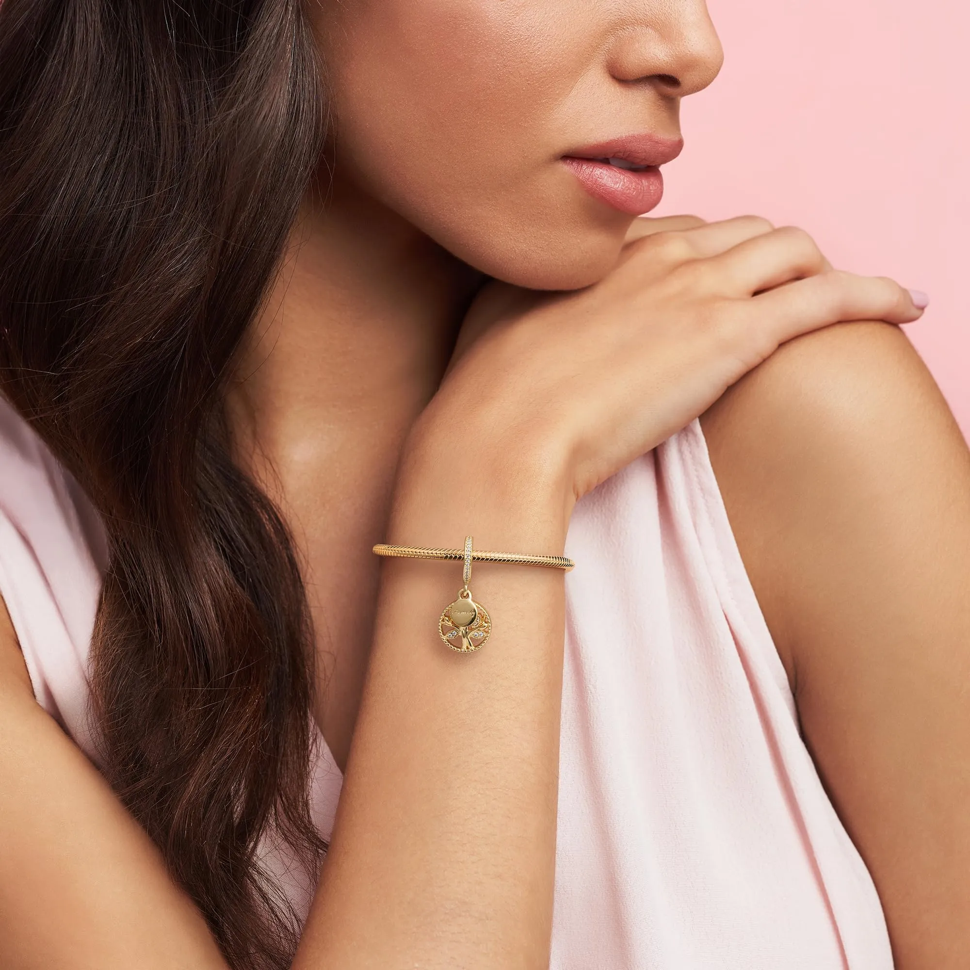 Pandora Icons Pendente Albero Genealogico in Oro 14k con Zirconi Cubici Trasparenti - immagine 2