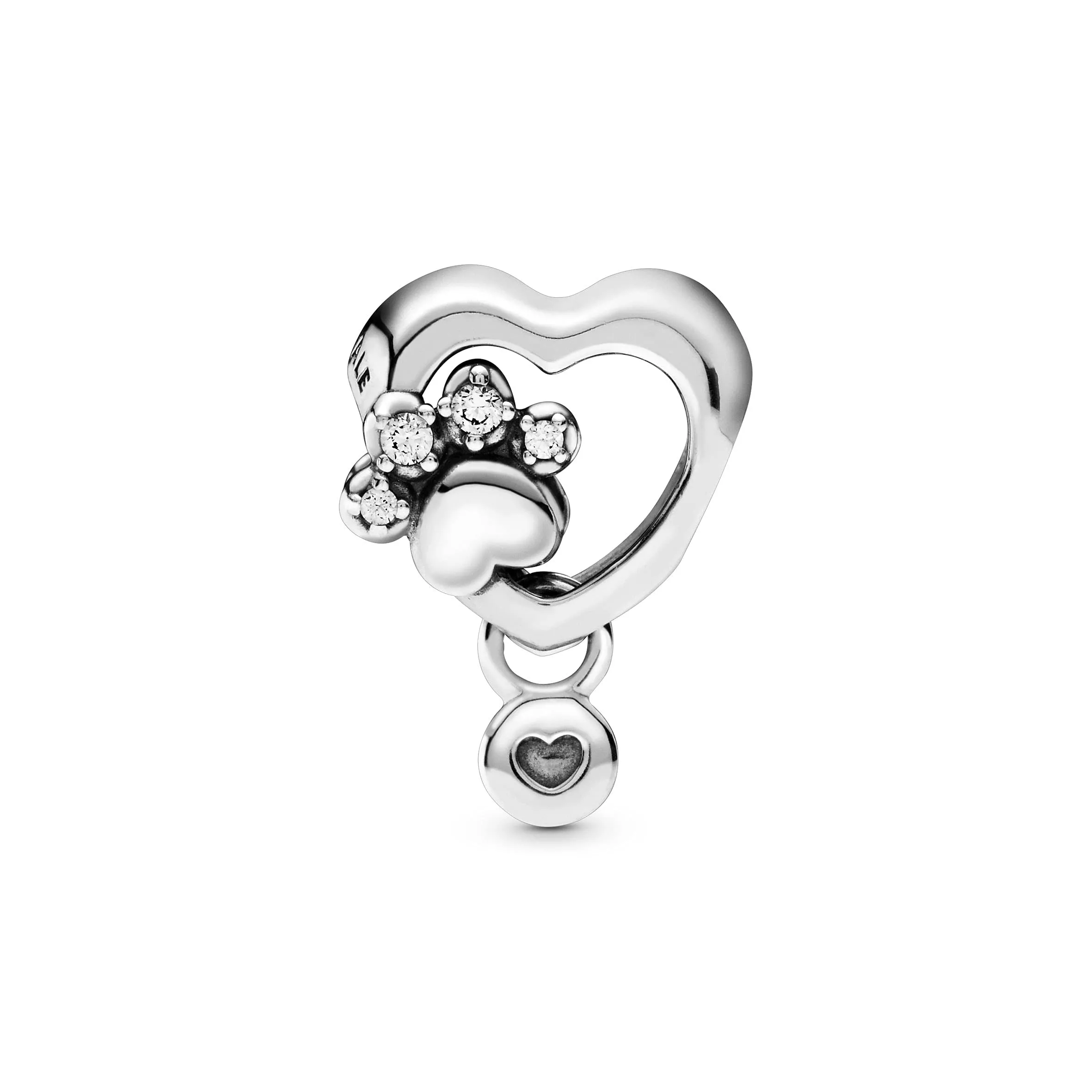 Pandora Passions Ciondolo in Argento Sterling con Cuore, Zampa e Zirconi Cubici Trasparenti - immagine 2