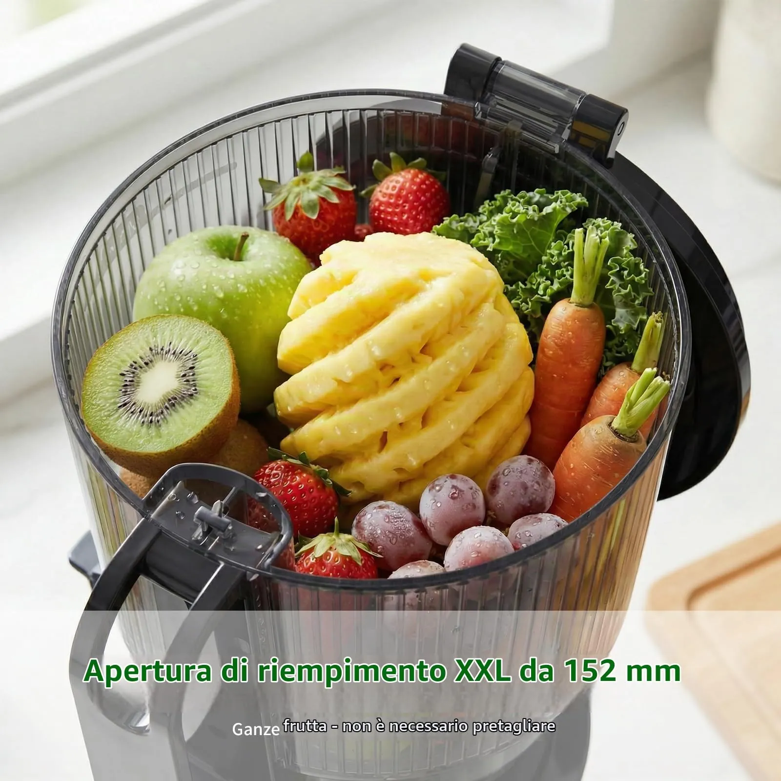 XTKKGFBIR SJ-065 Estrattore Frutta e Verdura, 400W, Bocca XL 152 mm - immagine 2