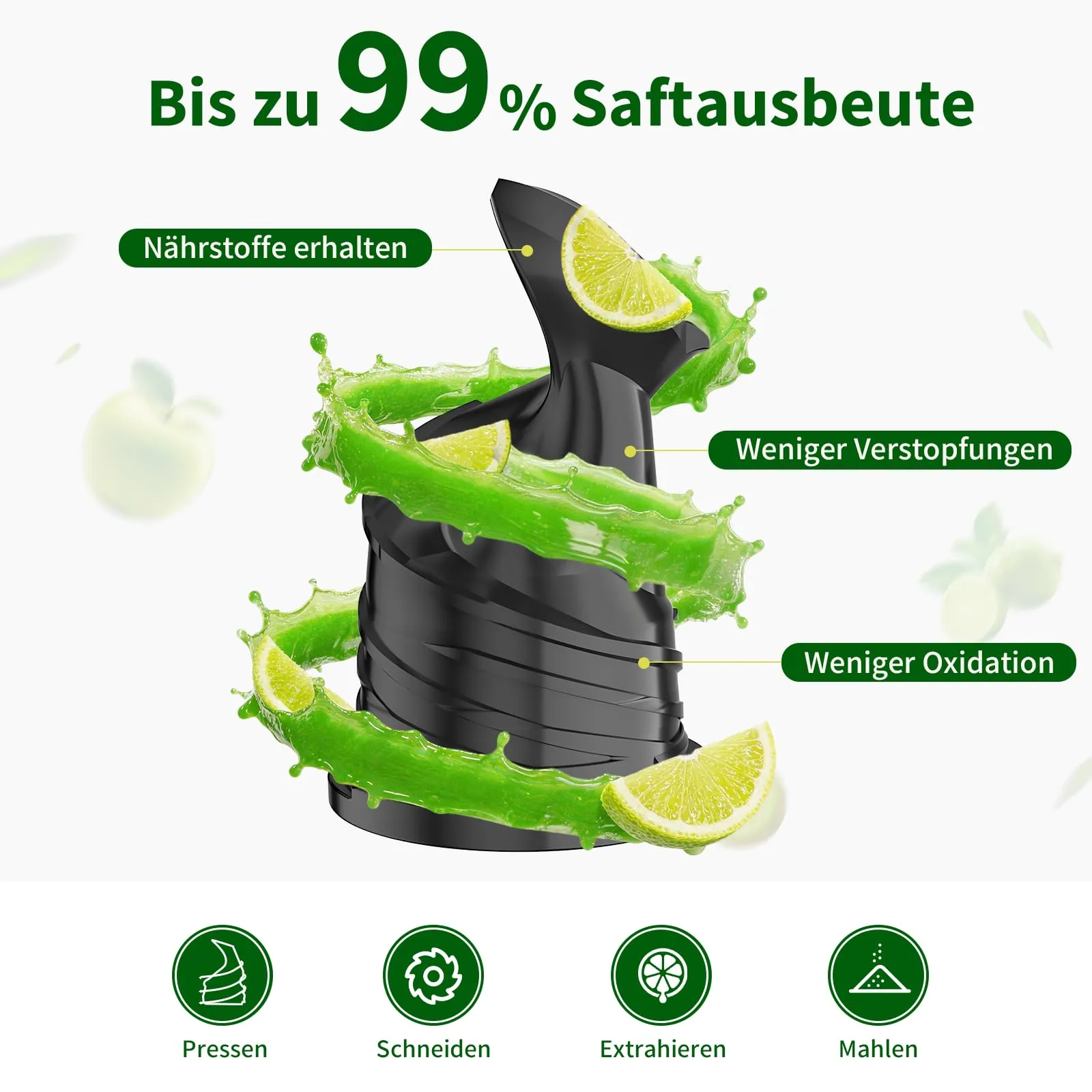XTKKGFBIR SJ-065 Estrattore Frutta e Verdura, 400W, Bocca XL 152 mm - immagine 4