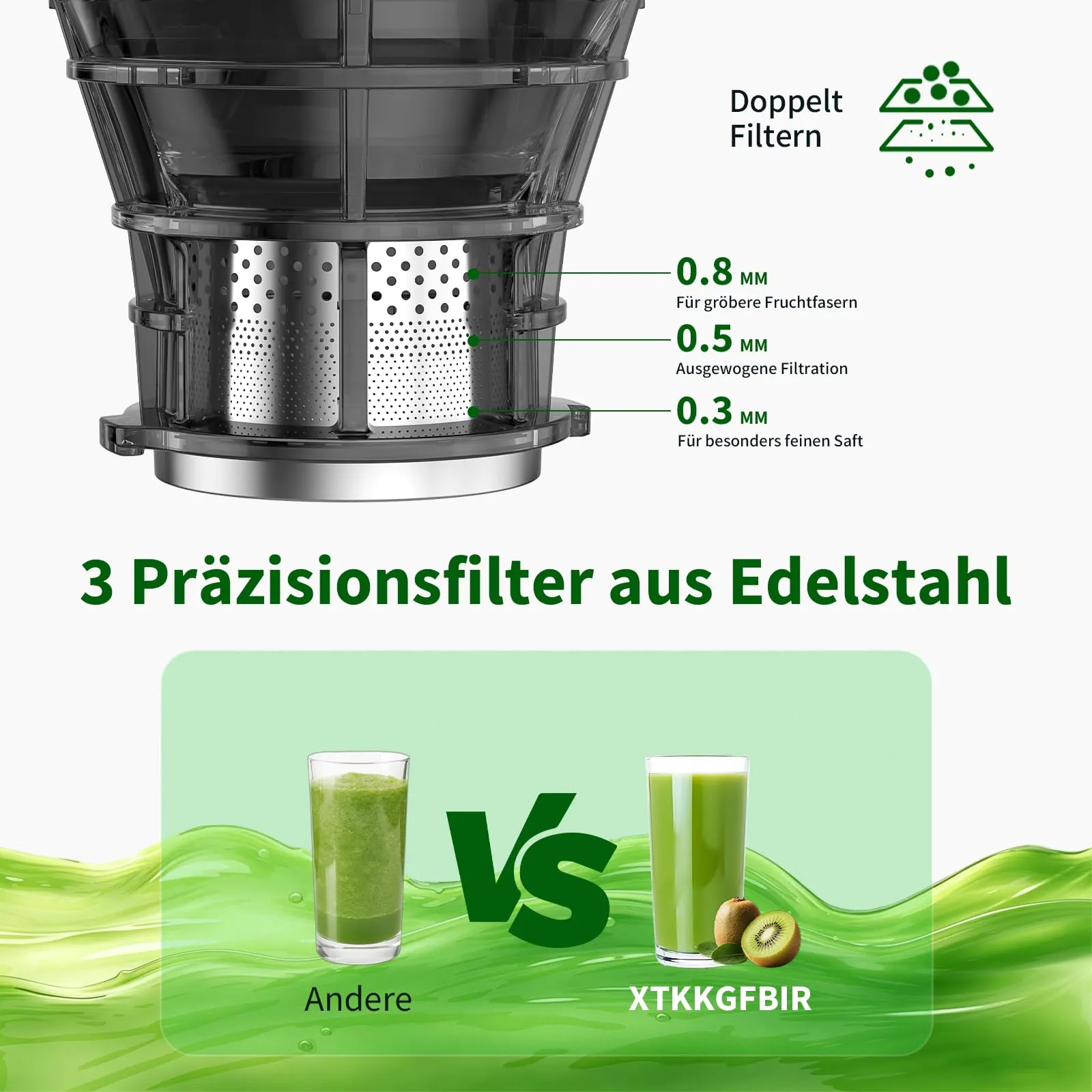 XTKKGFBIR SJ-065 Estrattore Frutta e Verdura, 400W, Bocca XL 152 mm - immagine 5