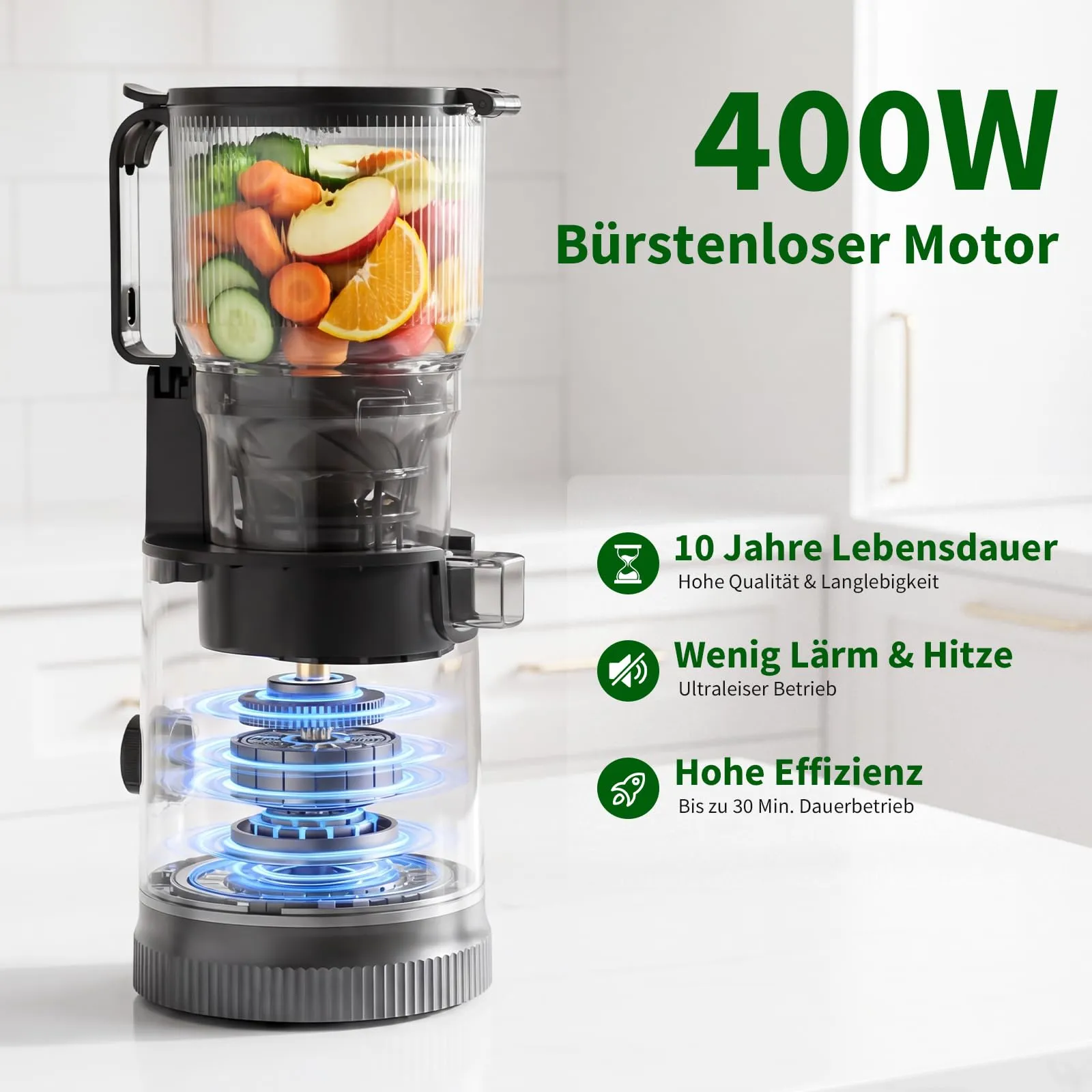 XTKKGFBIR SJ-065 Estrattore Frutta e Verdura, 400W, Bocca XL 152 mm - immagine 6