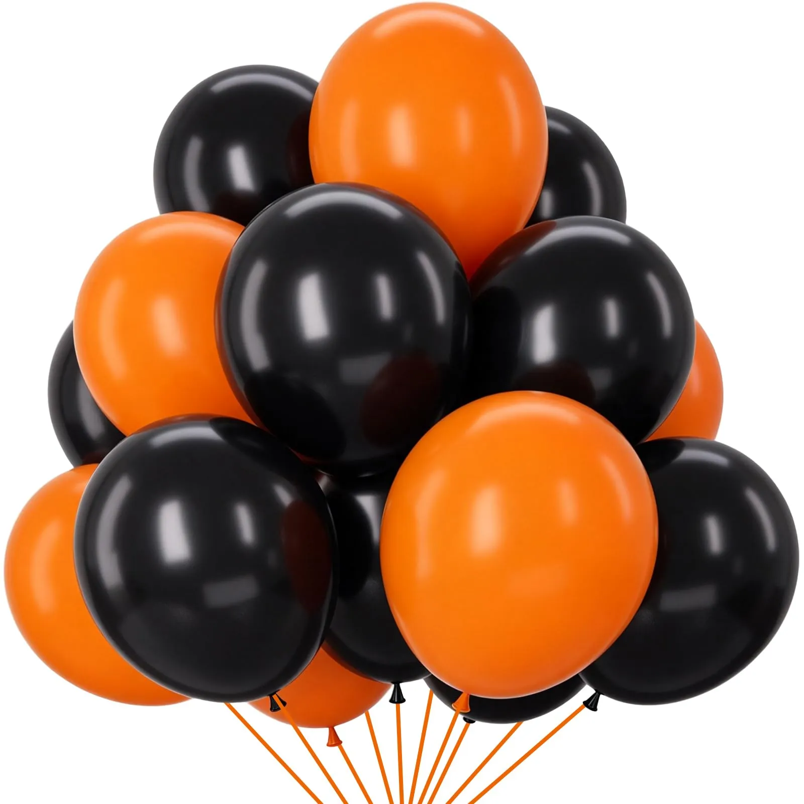 fairymaiden Palloncini Halloween, 100 Pezzi, 12 Pollici, Arancioni e Neri - immagine 1