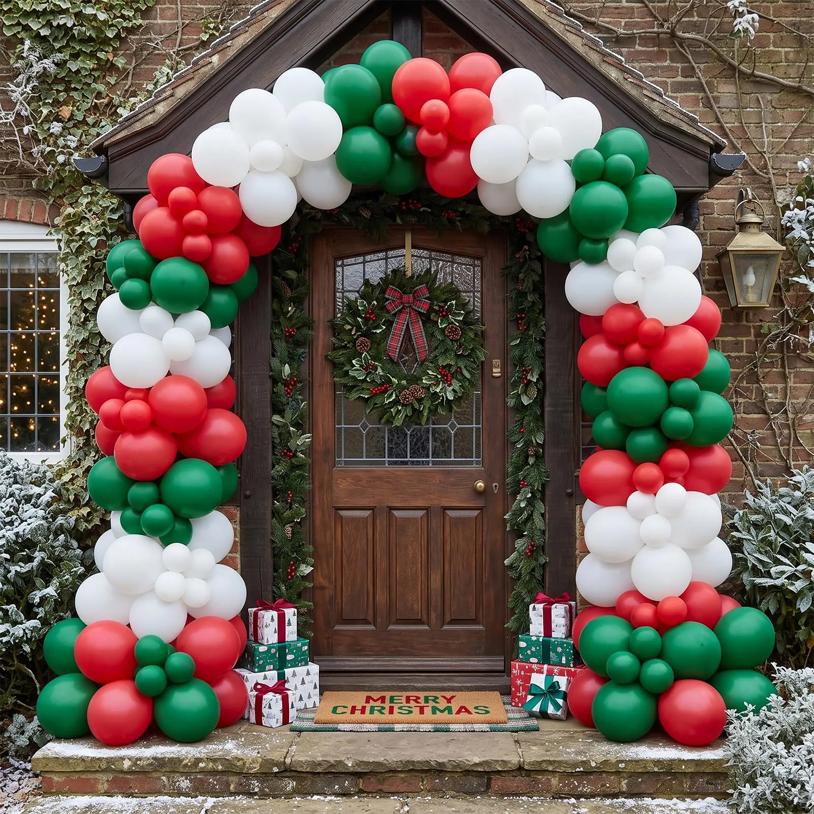 fairymaiden Palloncini Natale, 100 Pezzi, Rossi Verdi Bianchi, 12 Pollici - immagine 3