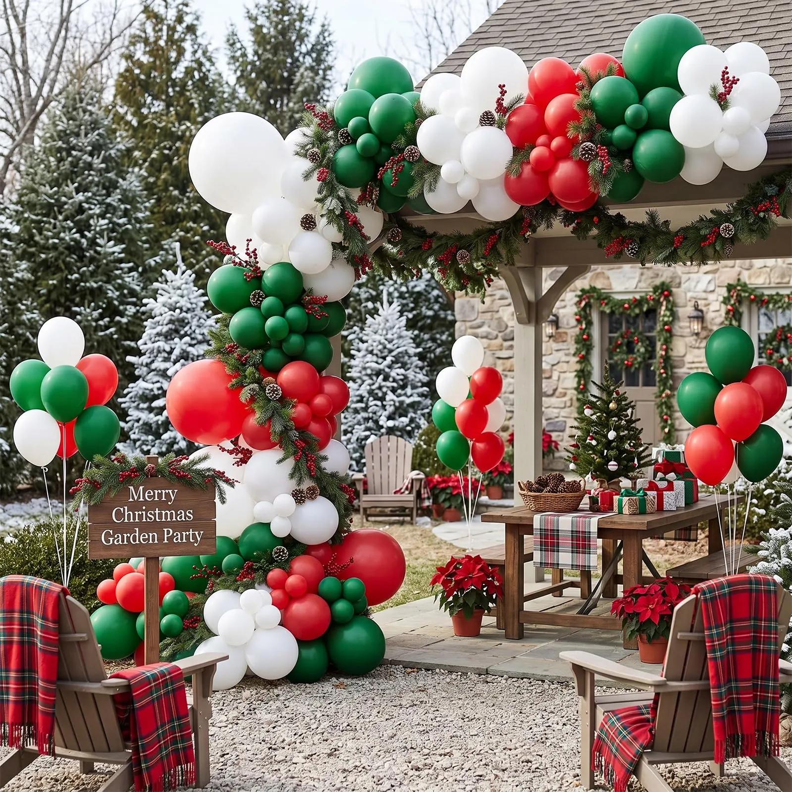 fairymaiden Palloncini Natale, 100 Pezzi, Rossi Verdi Bianchi, 12 Pollici - immagine 7
