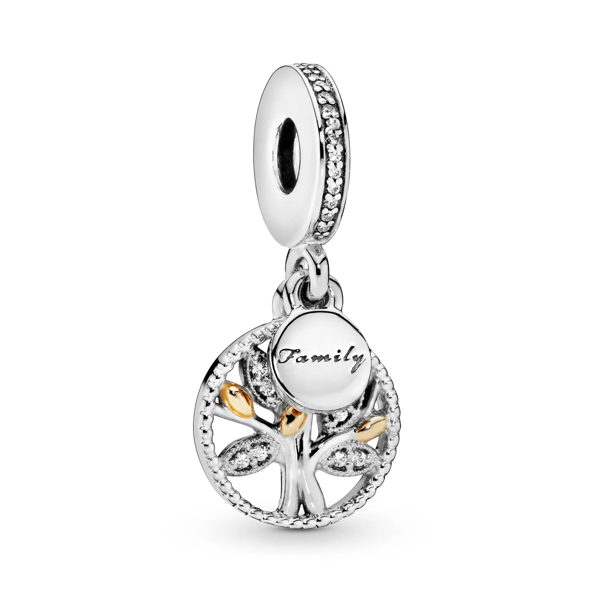 Pandora Icons Pendente Albero Genealogico in Argento con Zirconia Cubica Trasparente e 14k - immagine 2