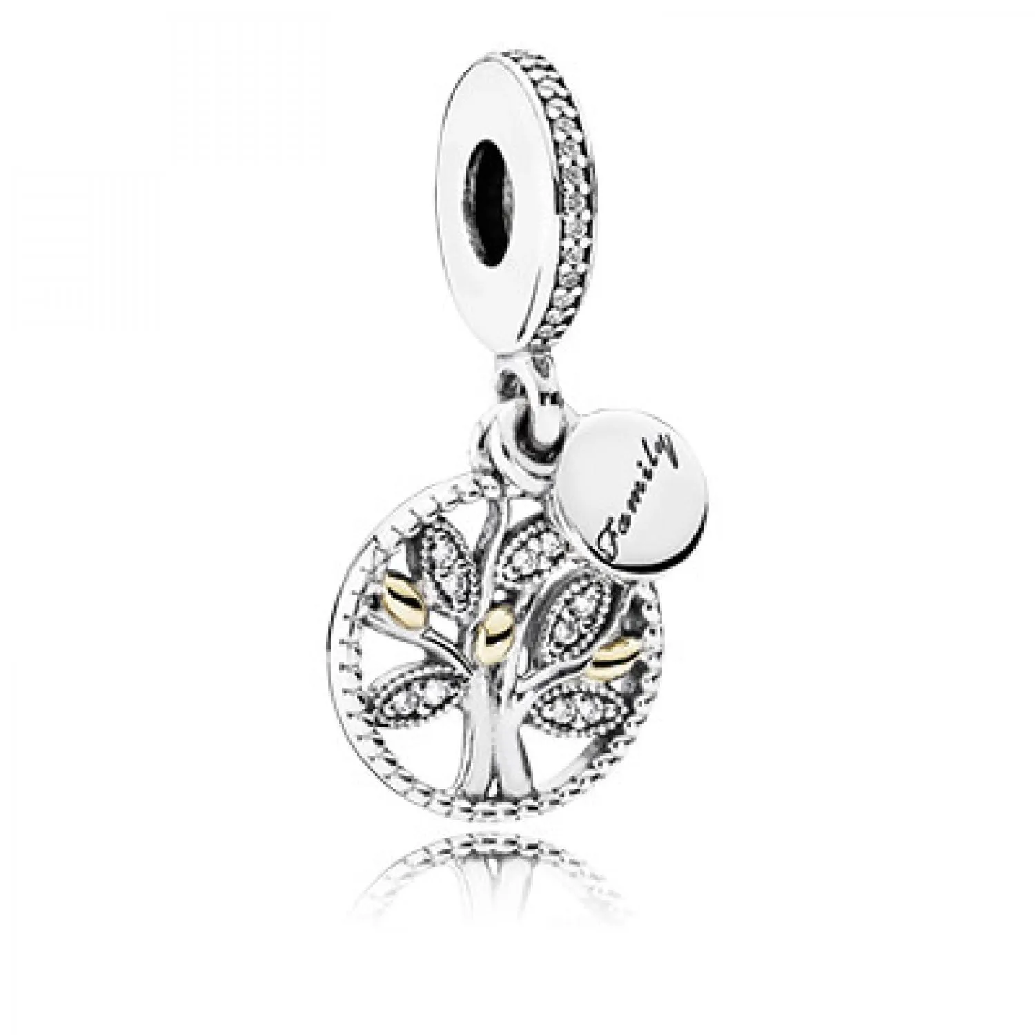 Pandora Icons Pendente Albero Genealogico in Argento con Zirconia Cubica Trasparente e 14k - immagine 4