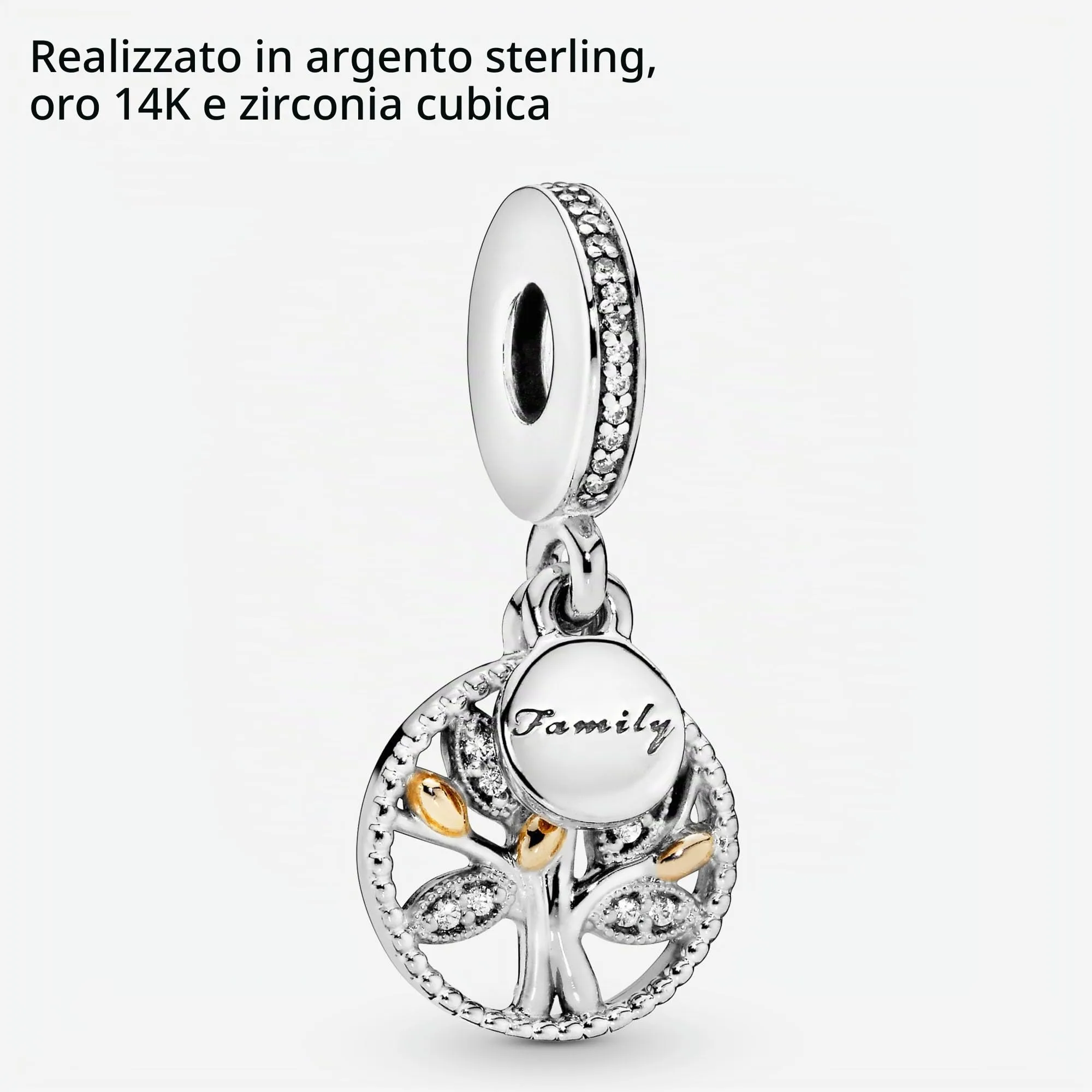 Pandora Icons Pendente Albero Genealogico in Argento con Zirconia Cubica Trasparente e 14k - immagine 5