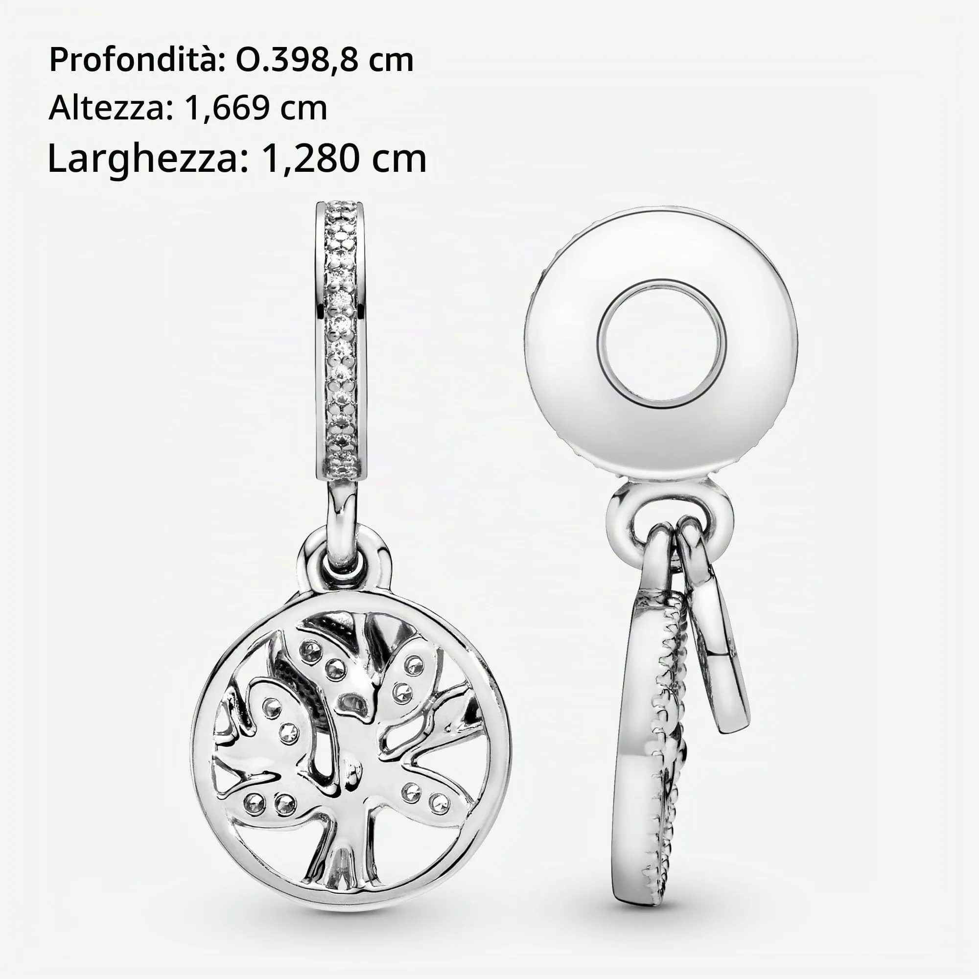 Pandora Icons Pendente Albero Genealogico in Argento con Zirconia Cubica Trasparente e 14k - immagine 7