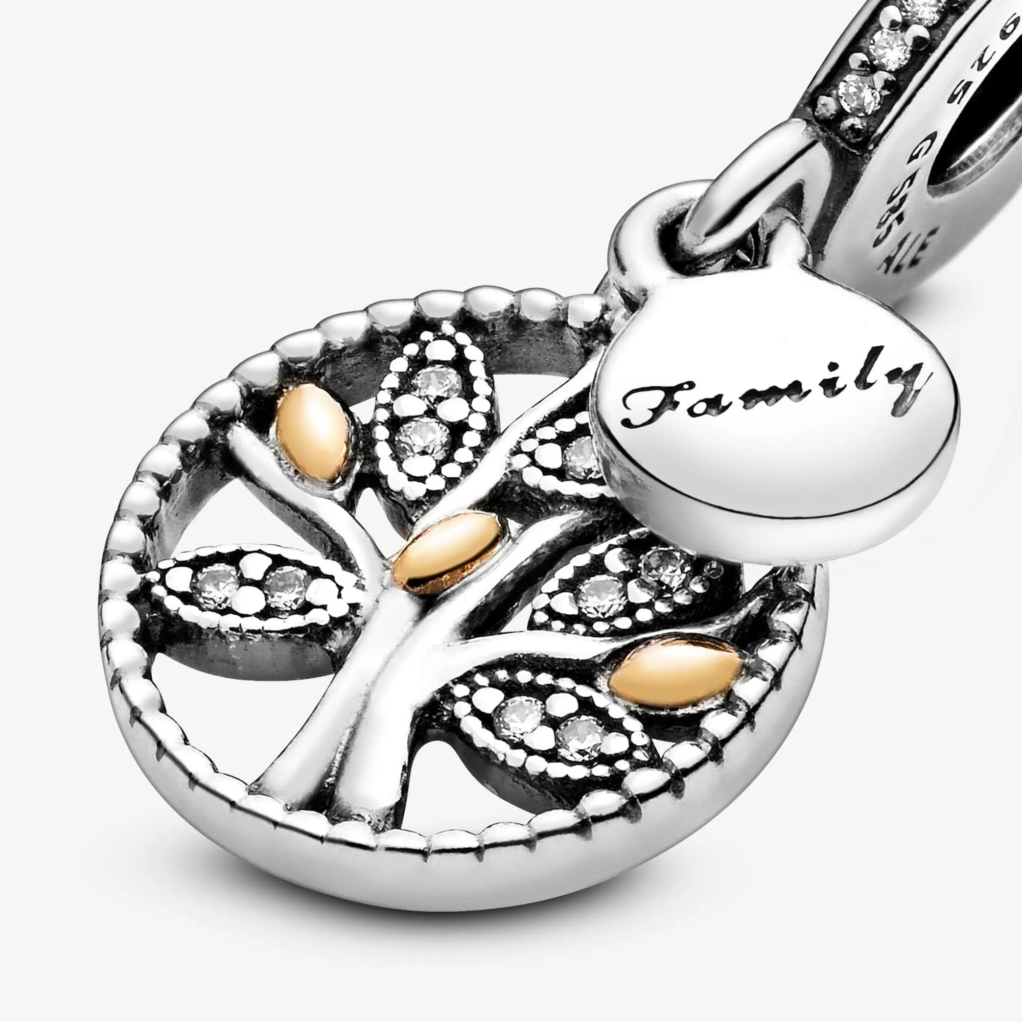 Pandora Icons Pendente Albero Genealogico in Argento con Zirconia Cubica Trasparente e 14k - immagine 8
