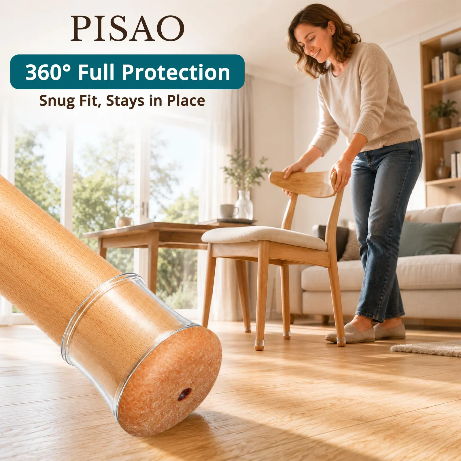 PISAO Gommini per Sedie Rotondi Trasparente, 32 Pezzi (S Fit: 14-20mm) - immagine 4