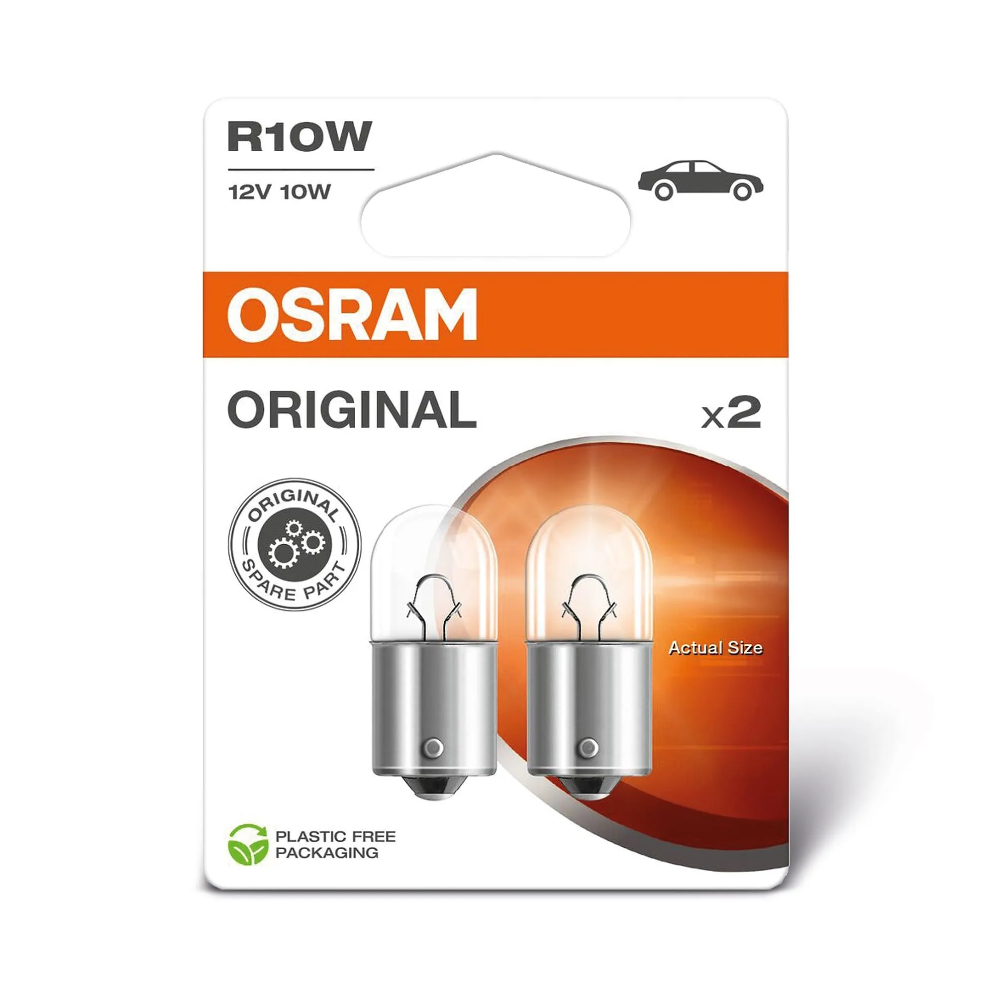 Osram Original Line R10W Signal Lamp, Metal Base, 2 Pack - immagine 1