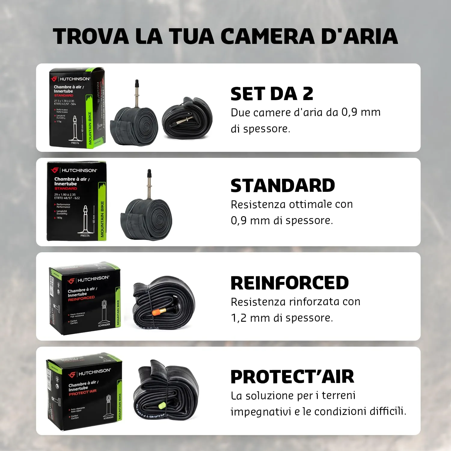Hutchinson Camera d'aria Standard 27,5 x 1,70-2,35 Valvola Presta 48 mm - Set di 2 - immagine 5