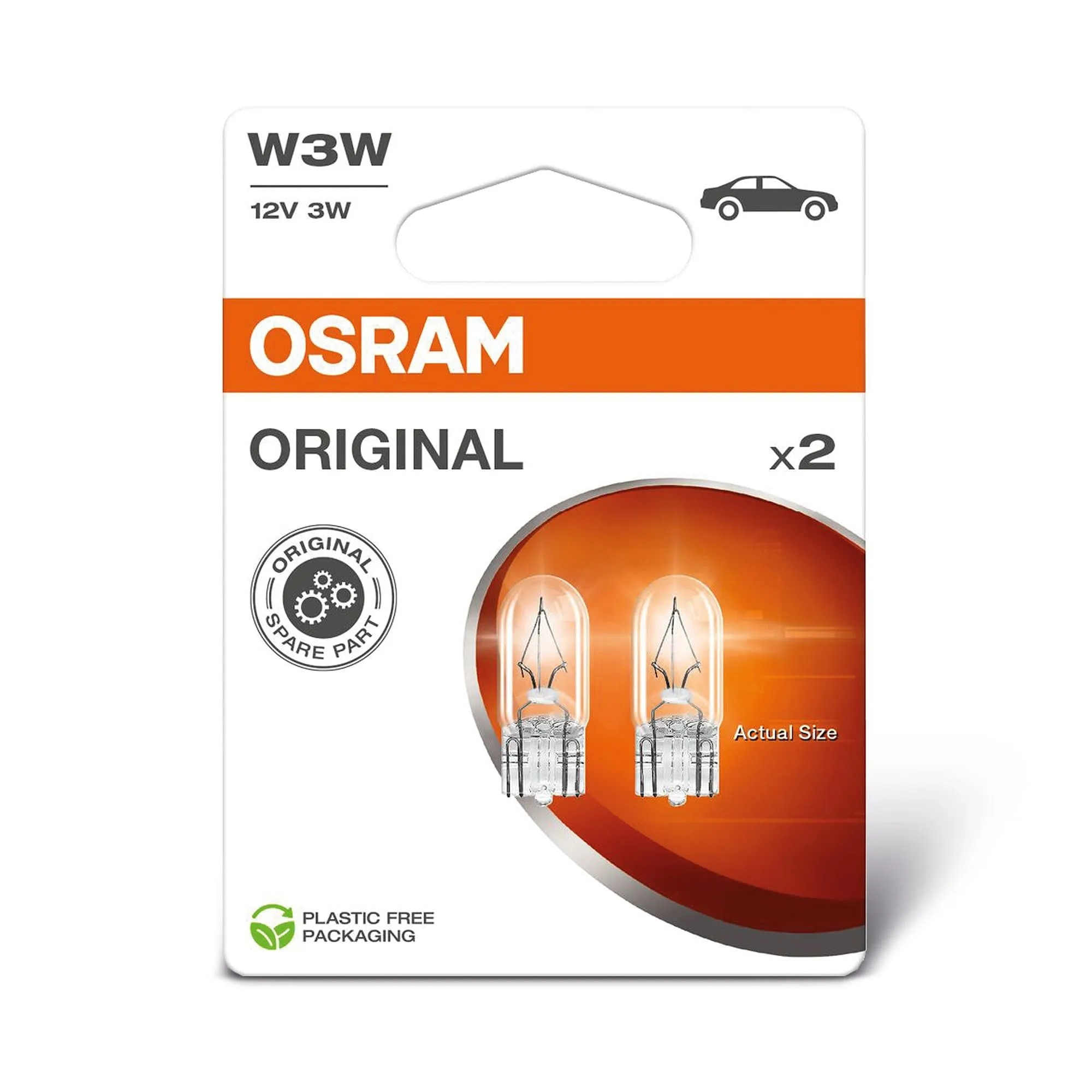 Osram Original Line W3W Signal Lamp, Glass Wedge Base, 2 Pack - immagine 1