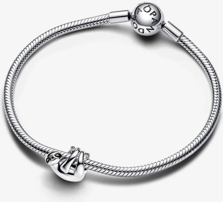 Pandora Moments Ciondolo a forma di bradipo in argento Sterling con smalto marrone e nero 793331C01 - immagine 4