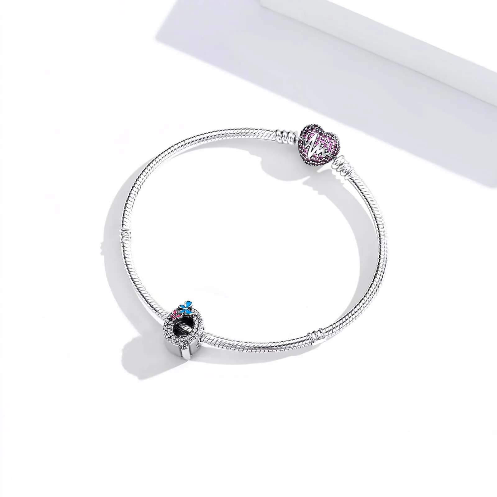 XWN Lettera Bead Charm Alfabeto in Argento Sterling 925 con Cubic Zirconia per Braccialetti e Collane Europee - immagine 3