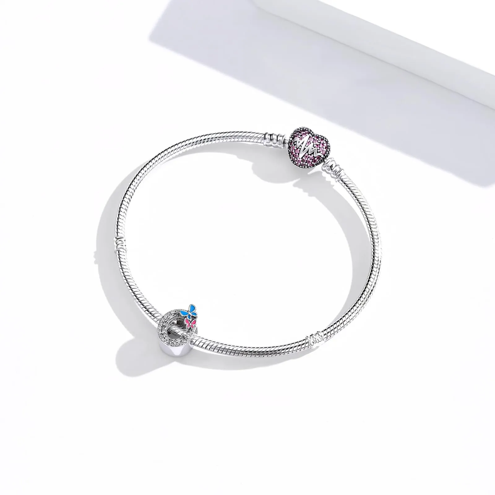 XWN Lettera Bead Charm Alfabeto in Argento Sterling 925 con Cubic Zirconia per Bracciali e Collane Europei - immagine 3
