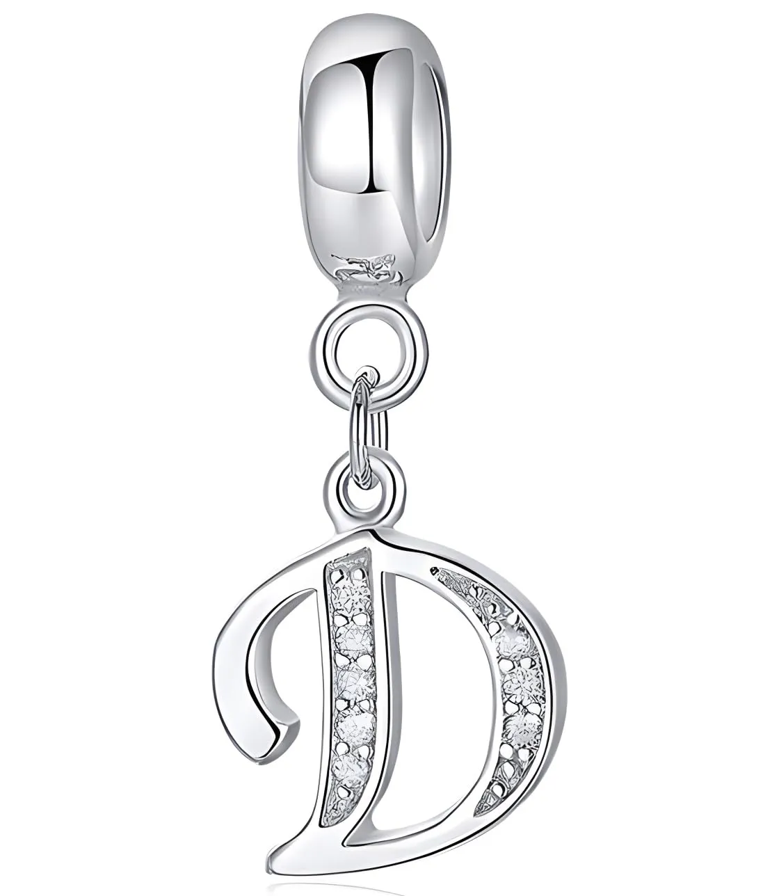 XWN Lettera Bead Charm Alfabeto in Argento Sterling 925 con Cubic Zirconia per Braccialetti Pandora e Collane Europee - immagine 1