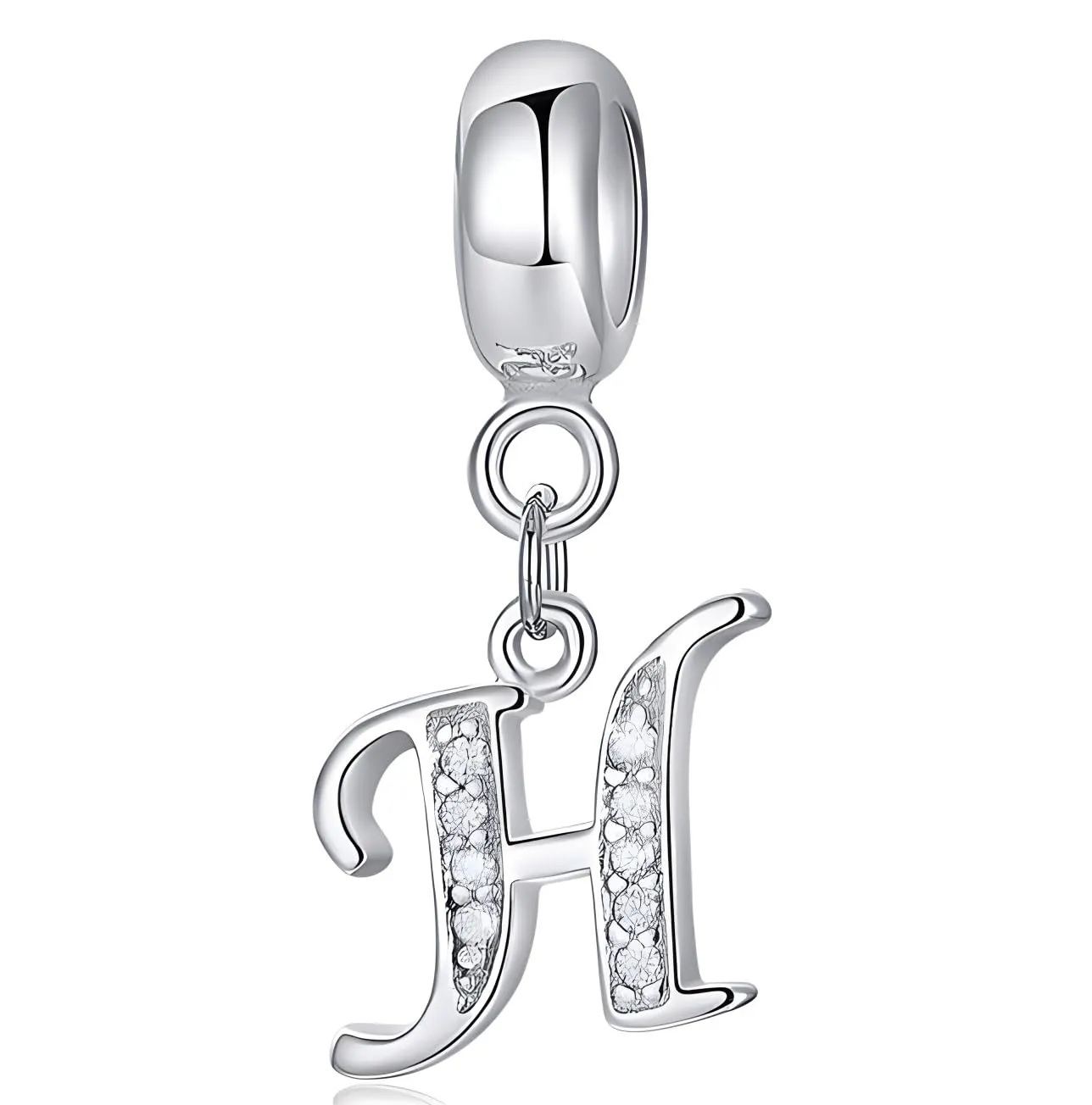 XWN Lettera Bead Charm in Argento Sterling 925 con Cubic Zirconia, Compatibile con Braccialetti Pandora e Collane Europee - immagine 1