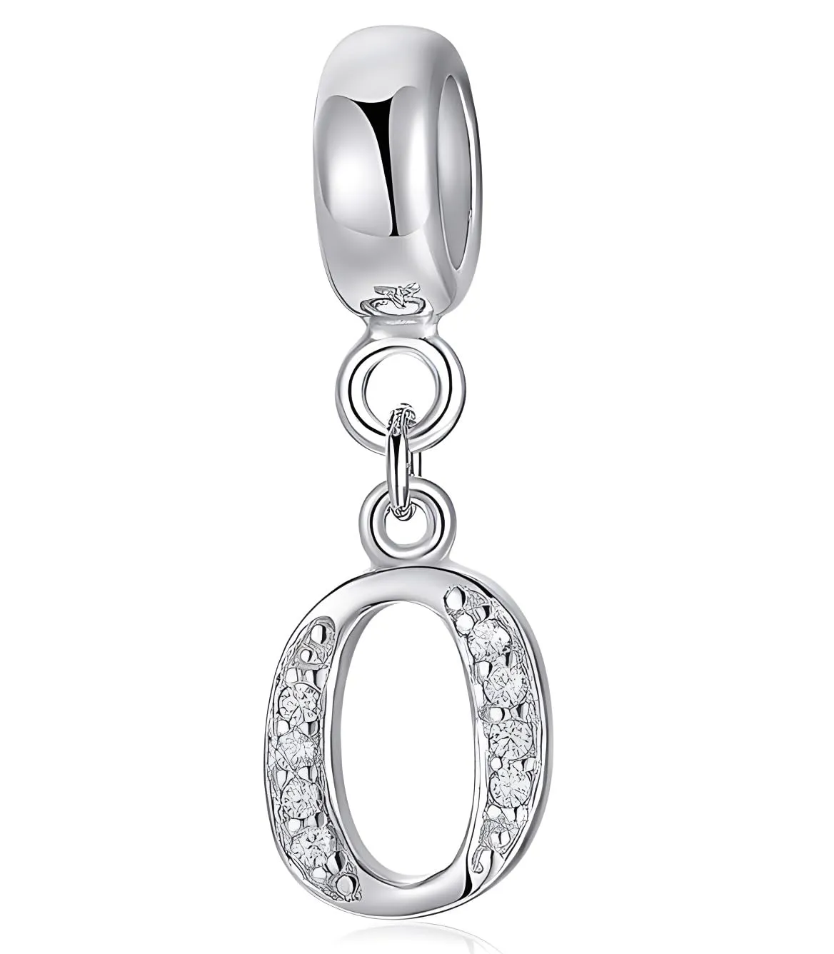 XWN Lettera Bead Charm Alfabeto in Argento Sterling 925 e Cubic Zirconia per Braccialetti Pandora e Collane Europee - immagine 1