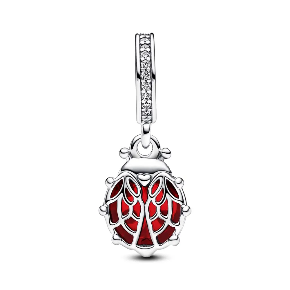 Pandora Pendente Moments Coccinella in Argento Sterling con Cristallo Rosso, Zirconi Cubici e Smalto Nero - immagine 2
