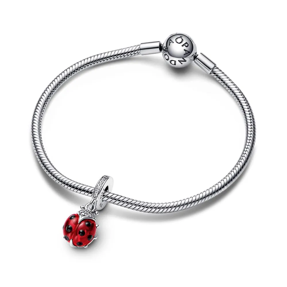 Pandora Pendente Moments Coccinella in Argento Sterling con Cristallo Rosso, Zirconi Cubici e Smalto Nero - immagine 3