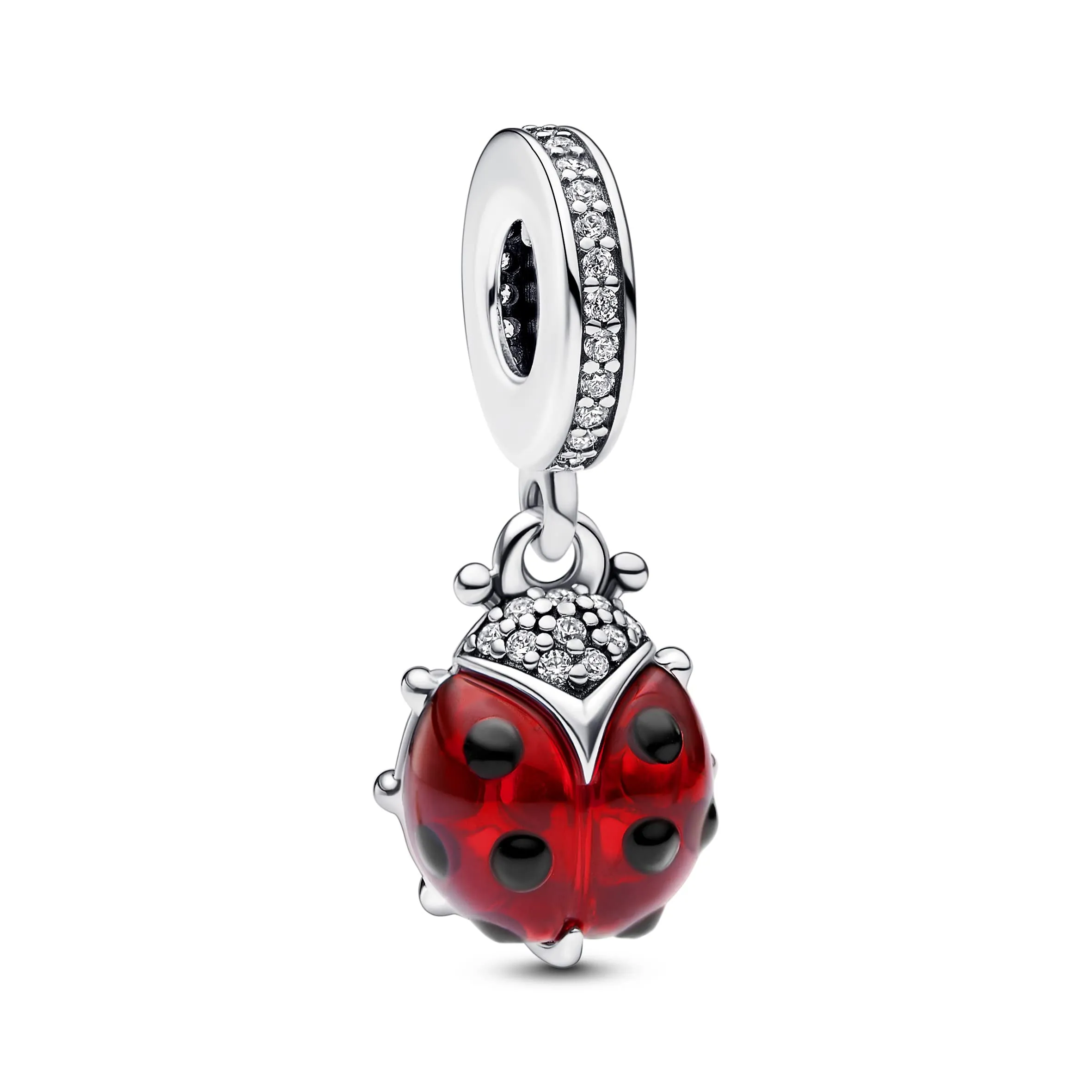 Pandora Pendente Moments Coccinella in Argento Sterling con Cristallo Rosso, Zirconi Cubici e Smalto Nero - immagine 4