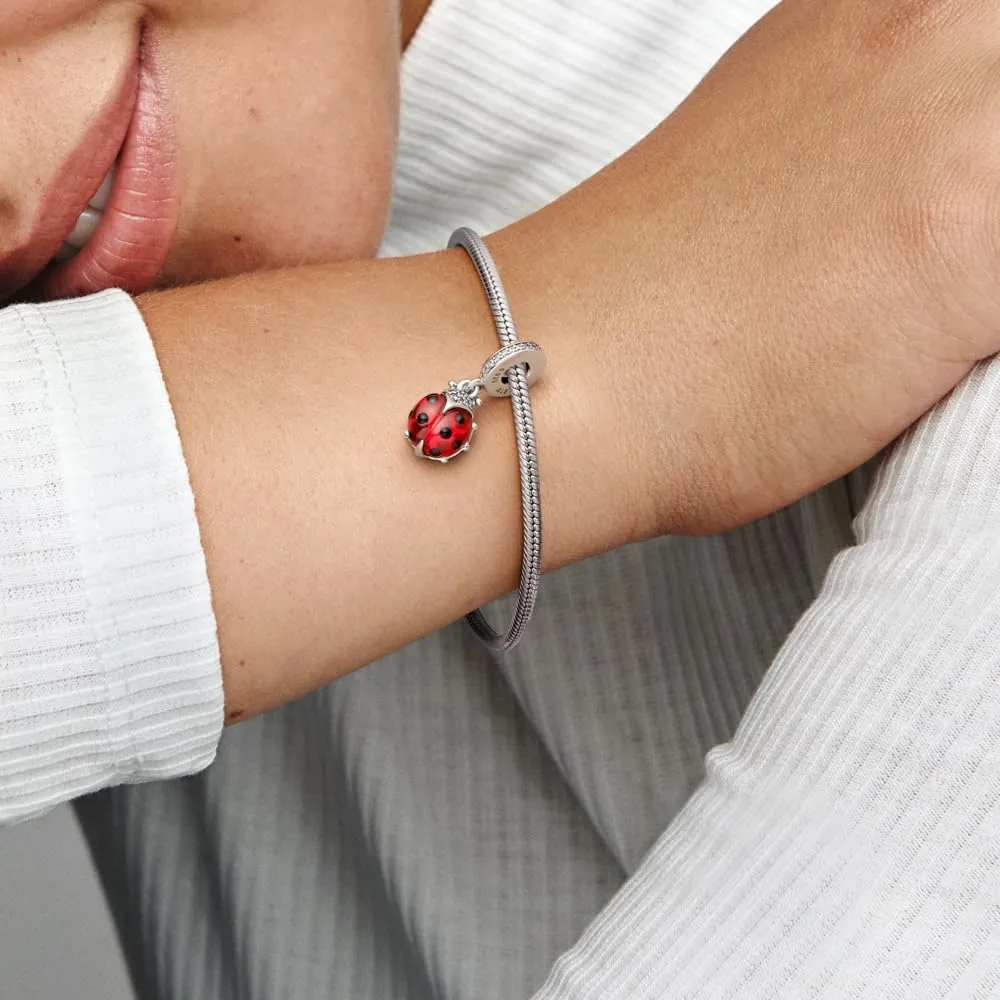 Pandora Pendente Moments Coccinella in Argento Sterling con Cristallo Rosso, Zirconi Cubici e Smalto Nero - immagine 5