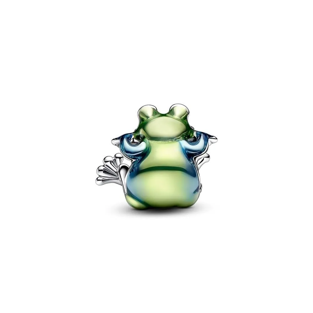 Pandora Moments Ciondolo a forma di rana in argento sterling e smalto blu e verde - immagine 5