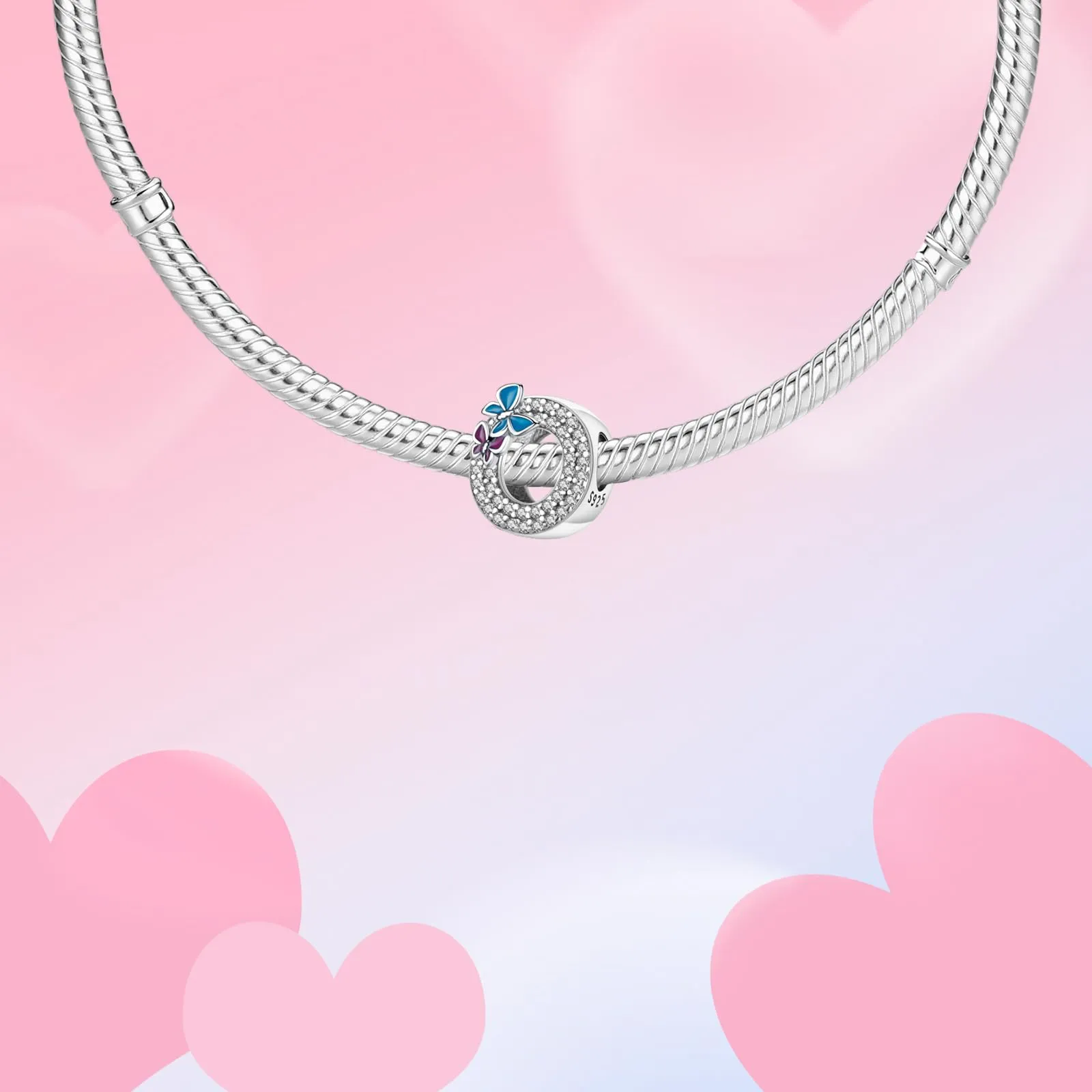 XWN Lettera Bead Charm Alfabeto in Argento Sterling 925 con Cubic Zirconia per Braccialetti e Collane Europee - immagine 5