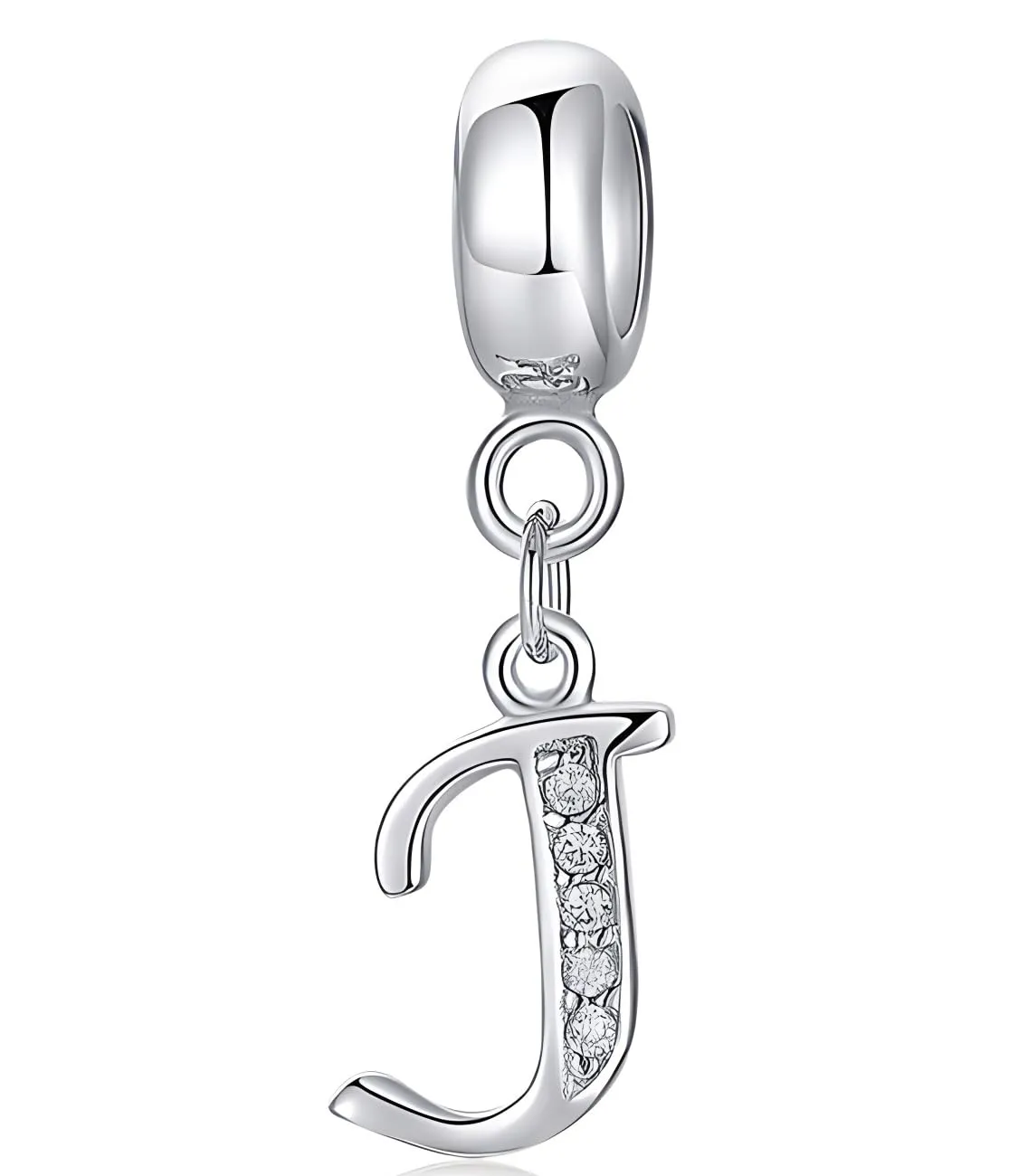 XWN Lettera Bead Charm Alfabeto in Argento Sterling 925 con Cubic Zirconia, Compatibile con Braccialetti Pandora e Collane Europee - immagine 1