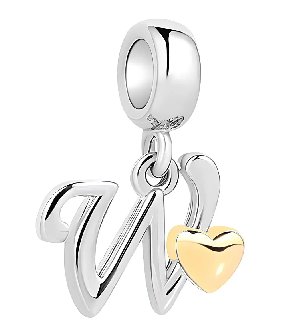XWN Lettera Bead Charm Alfabeto in Argento Sterling 925 con Cubic Zirconia per Braccialetti Pandora e Collane Europee - immagine 1