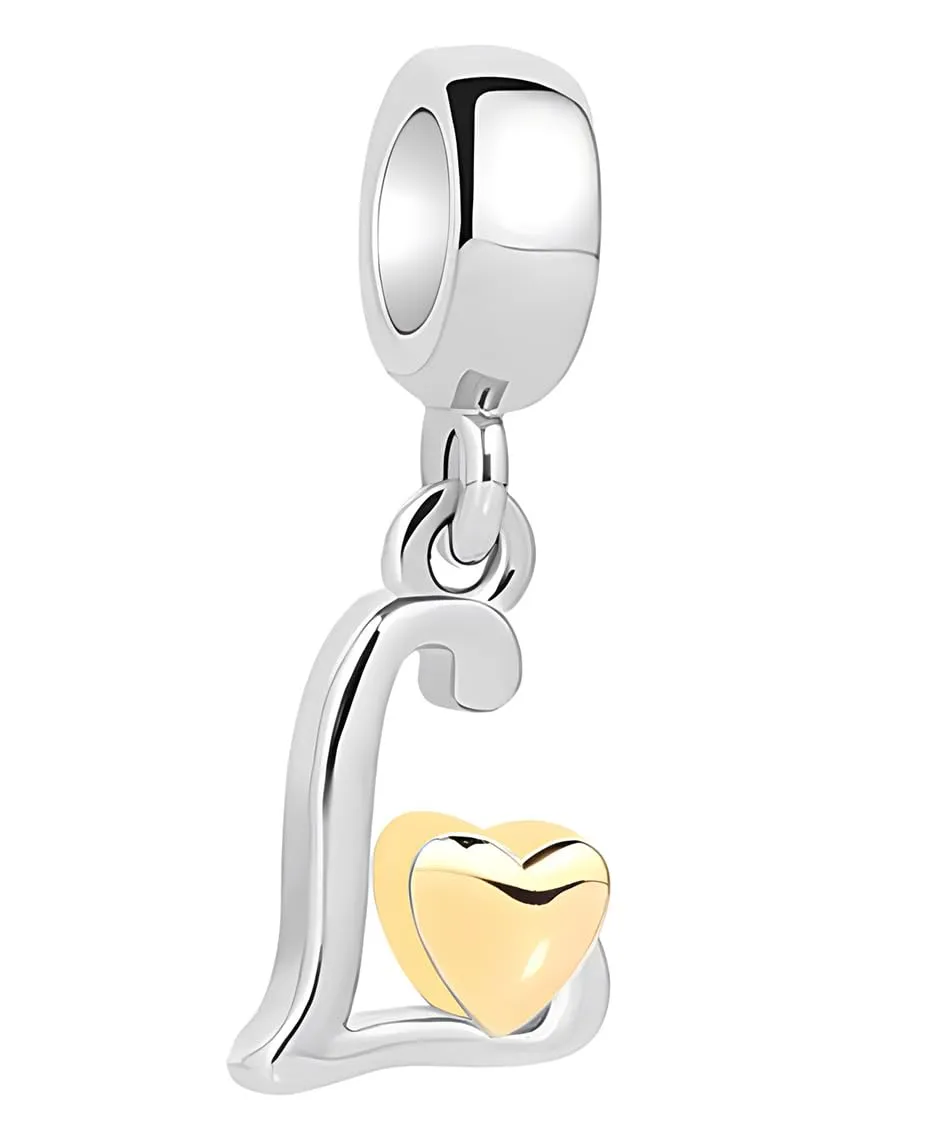 XWN Lettera Bead Charm Alfabeto in Argento Sterling 925 con Cubic Zirconia per Braccialetti e Collane Europee - immagine 1