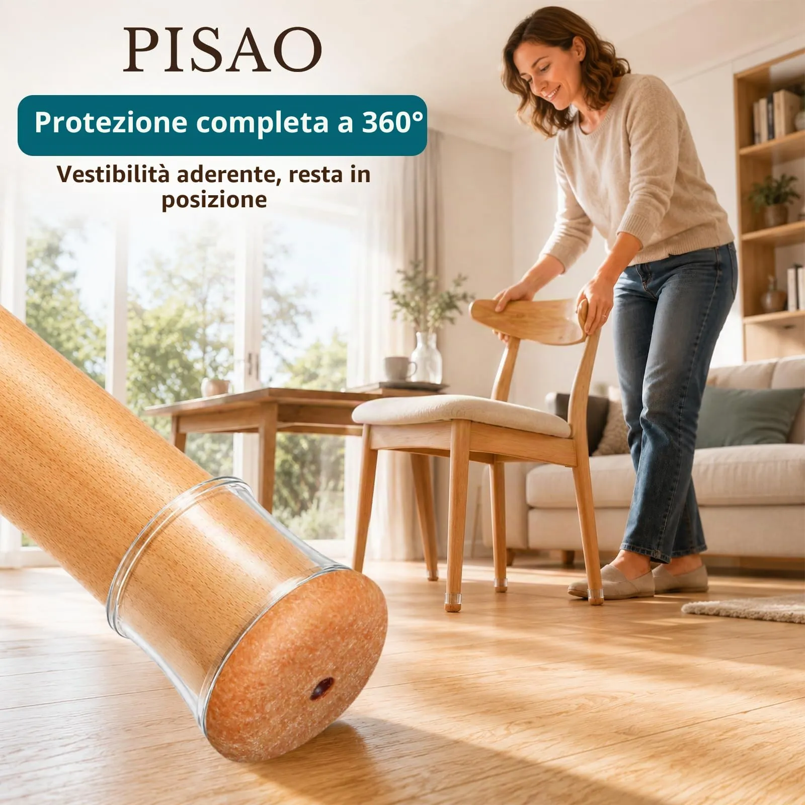 PISAO Gommini per Sedie Rotondi Trasparente, 32 Pezzi (M Fit: 20.1-30mm) - immagine 4