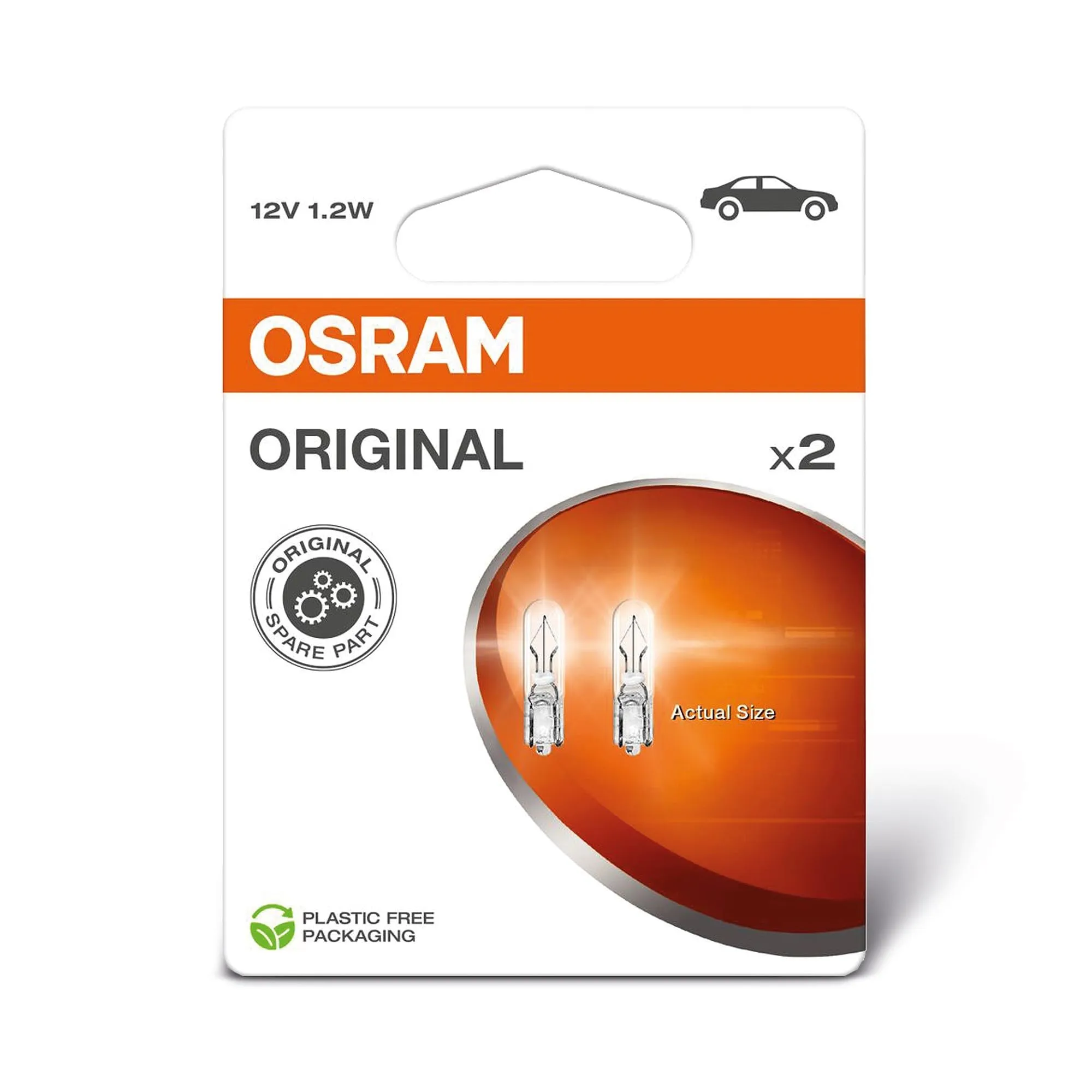 Osram Original Line 12V Glass Wedge Base 2721-2BL (2 Lamps) - immagine 1
